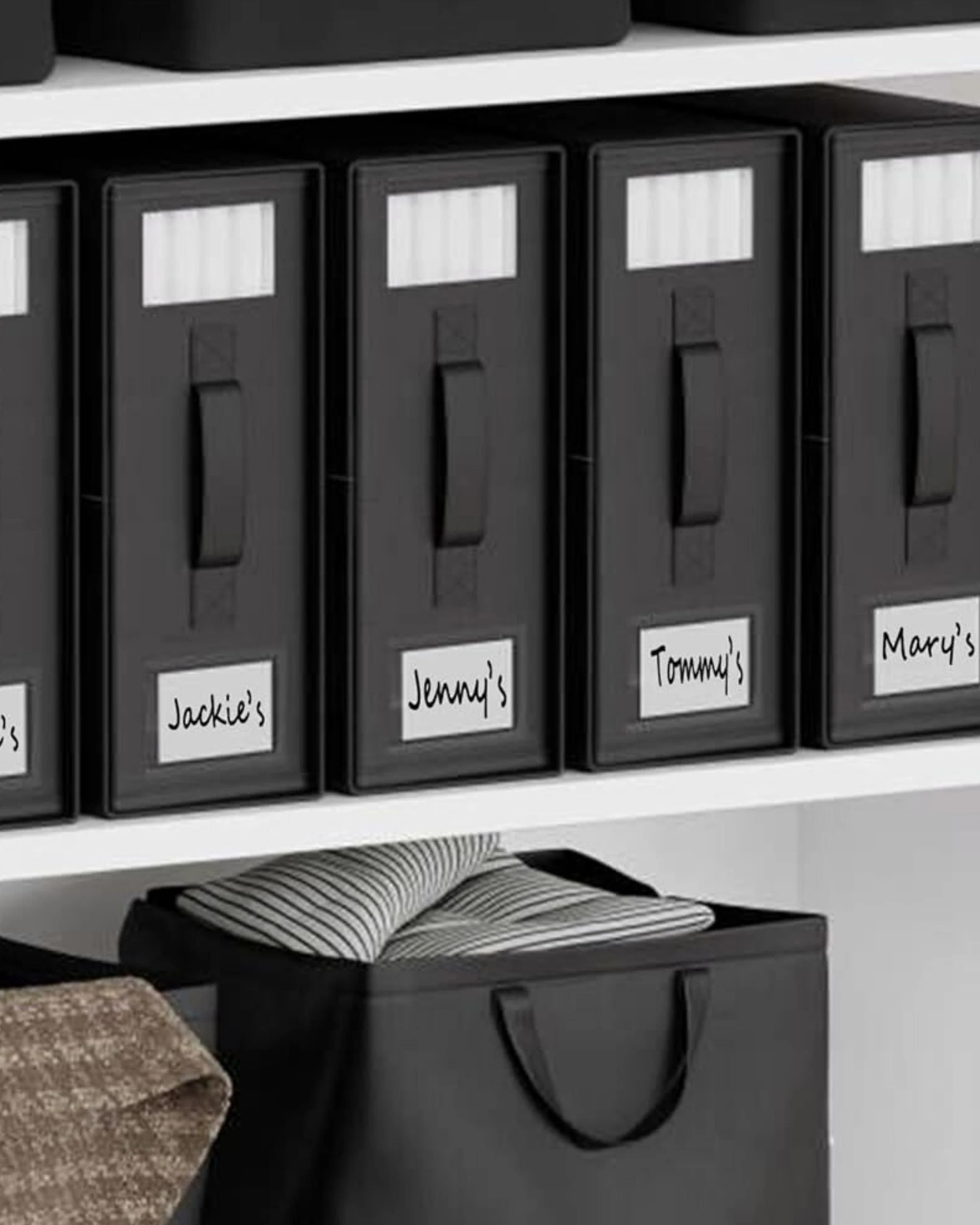 3 Kitchee Foldable Bed Sheet Storage Box - Linen + Closet Organiser Black, 3 of 4