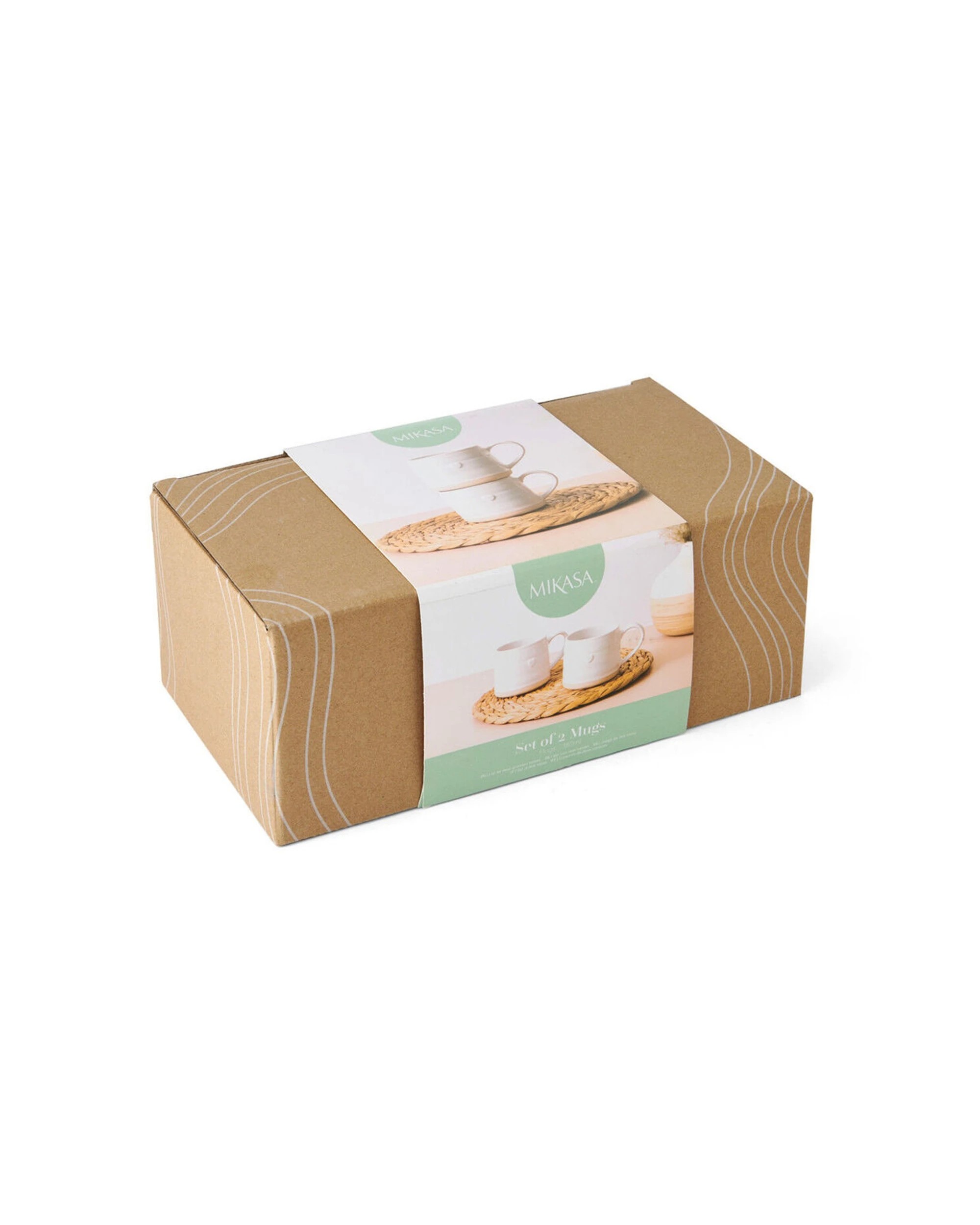 5 Mikasa Farmhouse 2pc Heart Stoneware Mugs Set 380ml Durable Glossy Finish - White, 5 of 5