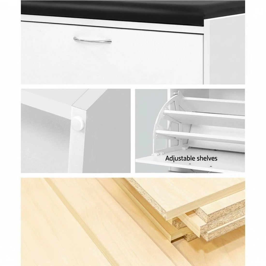 3 Artiss Shoe Rack Cabinet Bench 15 Pairs Kyla - Multi, 3 of 6