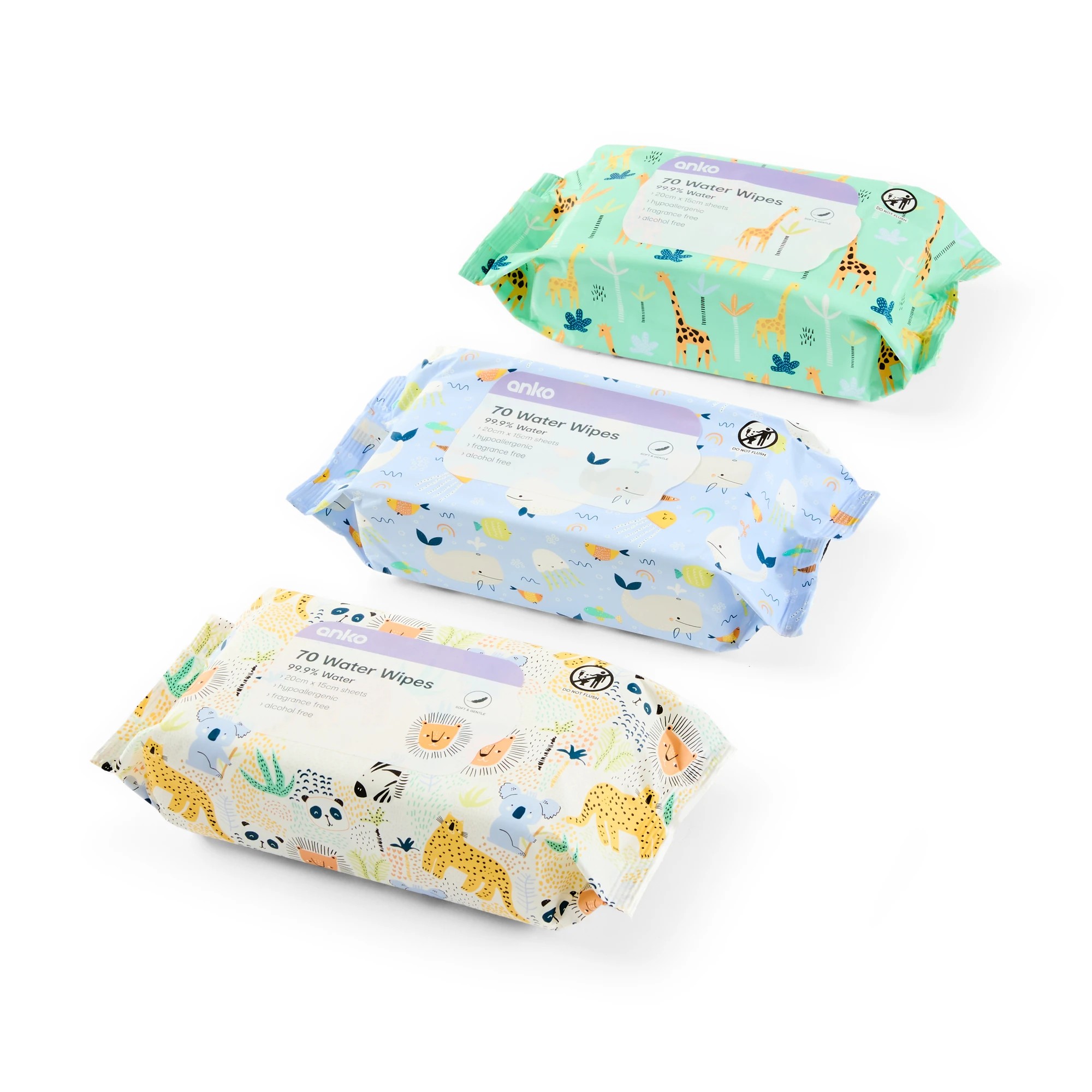 2 70 Pack Water Wipes - Assorted, 2 of 9