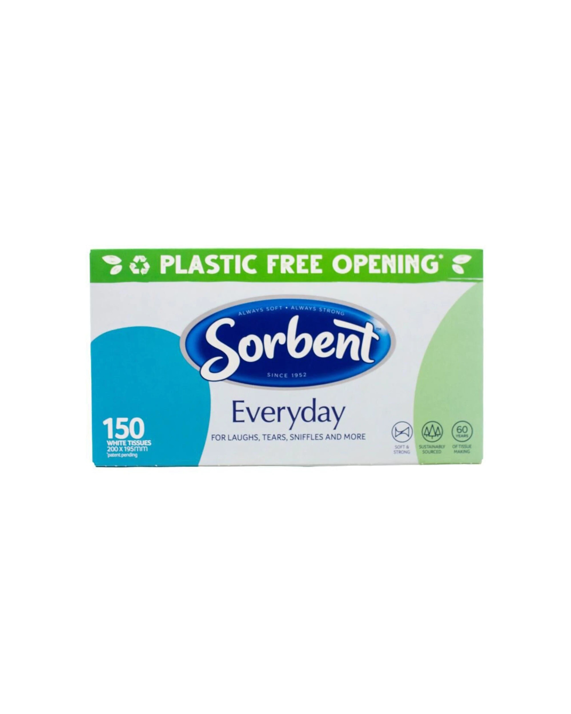 2 Sorbent 18PK 150pc Soft Facial Everyday Tissues Disposable - White, 2 of 3
