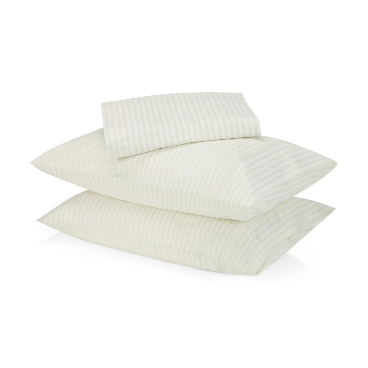 1 250 Thread Count Stripe Cotton Sheet Set - King Bed, Natural, 1 of 7