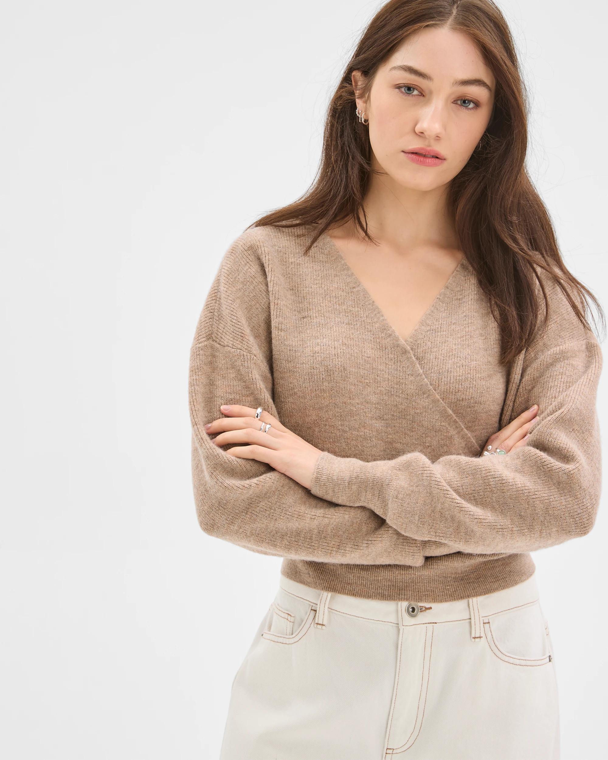 3 Lily Loves Wrap Jumper PINE NUT MARLE, 3 of 6