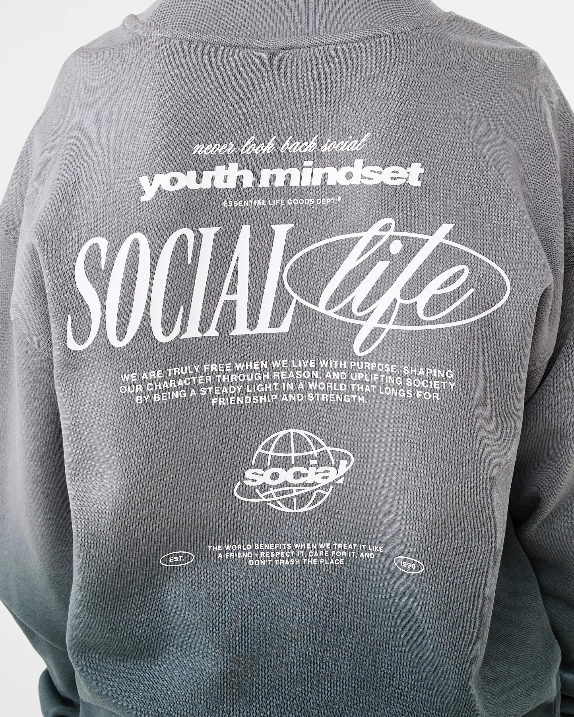 6 Oversized Washed Crew Neck Sweatshirt Yth Ombre, 6 of 8