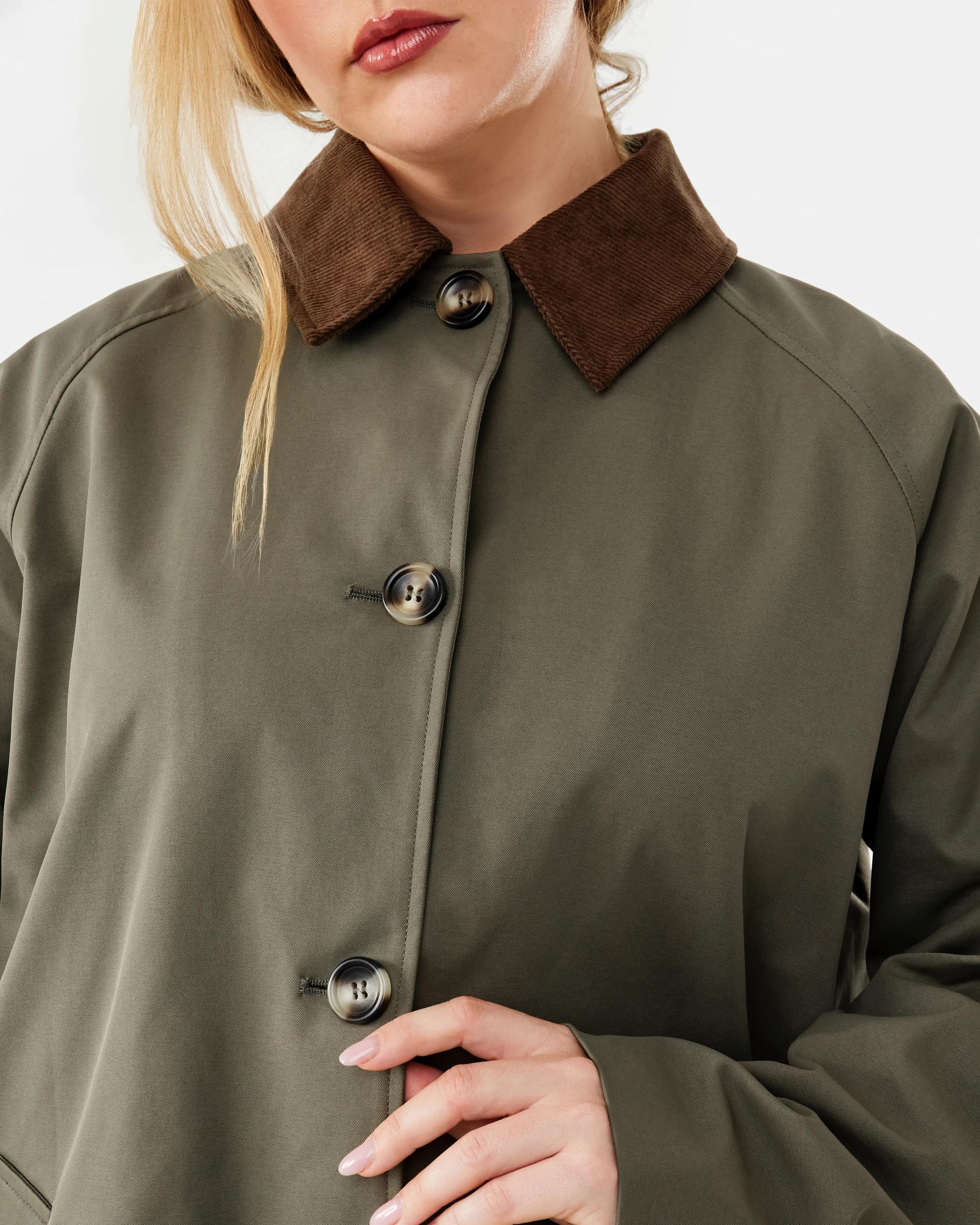 7 Contrast Check Trench Coat Deep Olive, 7 of 8