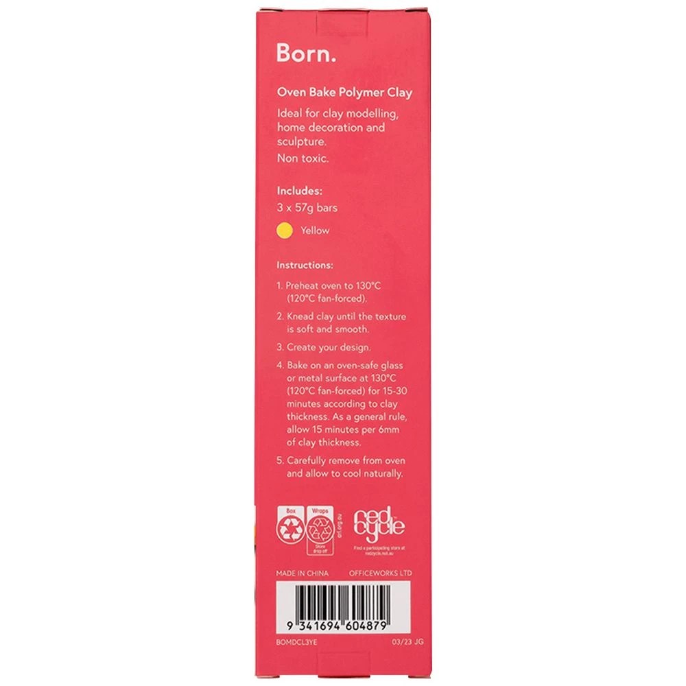 2 Born Oven Bake Polymer Clay Yellow 3 Pack, 2 of 4