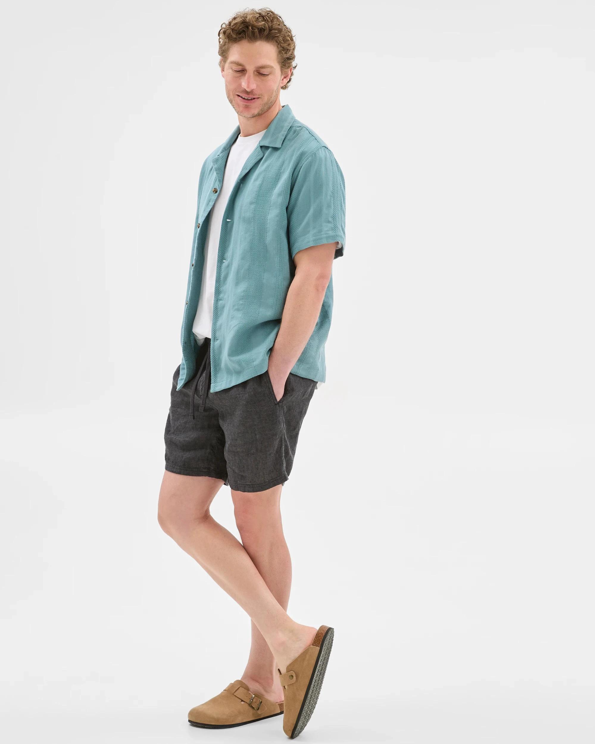 5 Target Australian Cotton Short Sleeve Stripe Shirt GREEN, 5 of 5