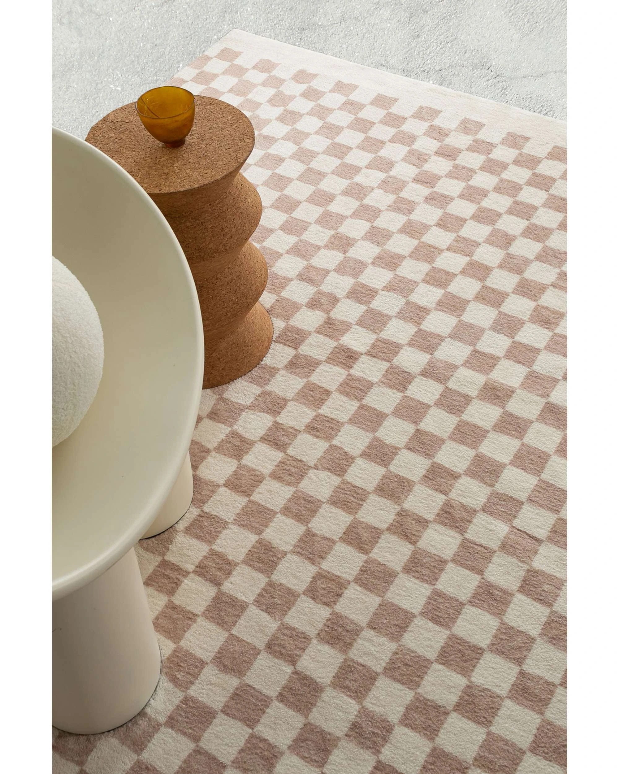 3 Loopsie Jazine Chequered Washable Rug-230cm x 160cm - White, 3 of 6