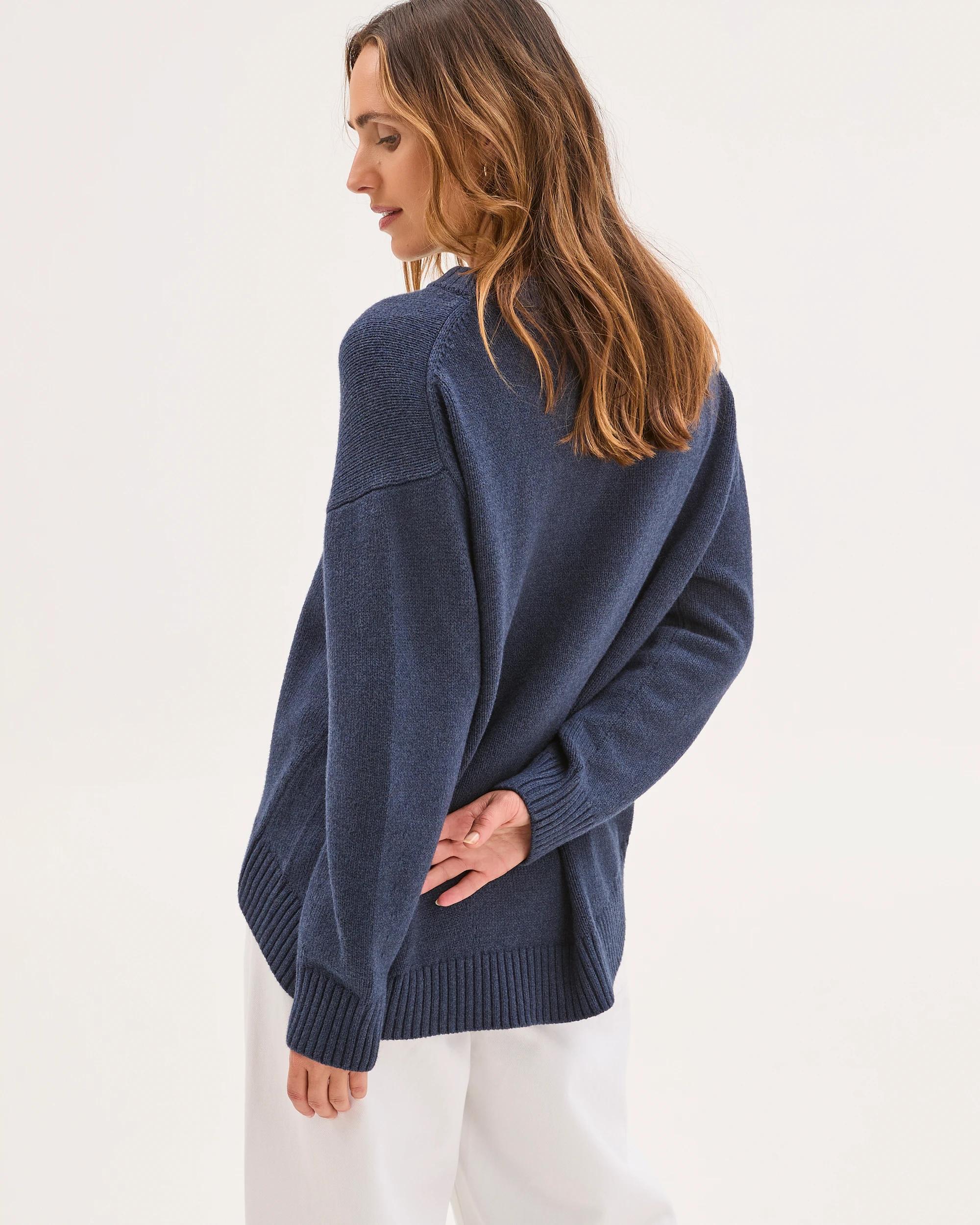 6 Target Woman Australian Cotton Blend Oversized Sweater NAVY, 6 of 7