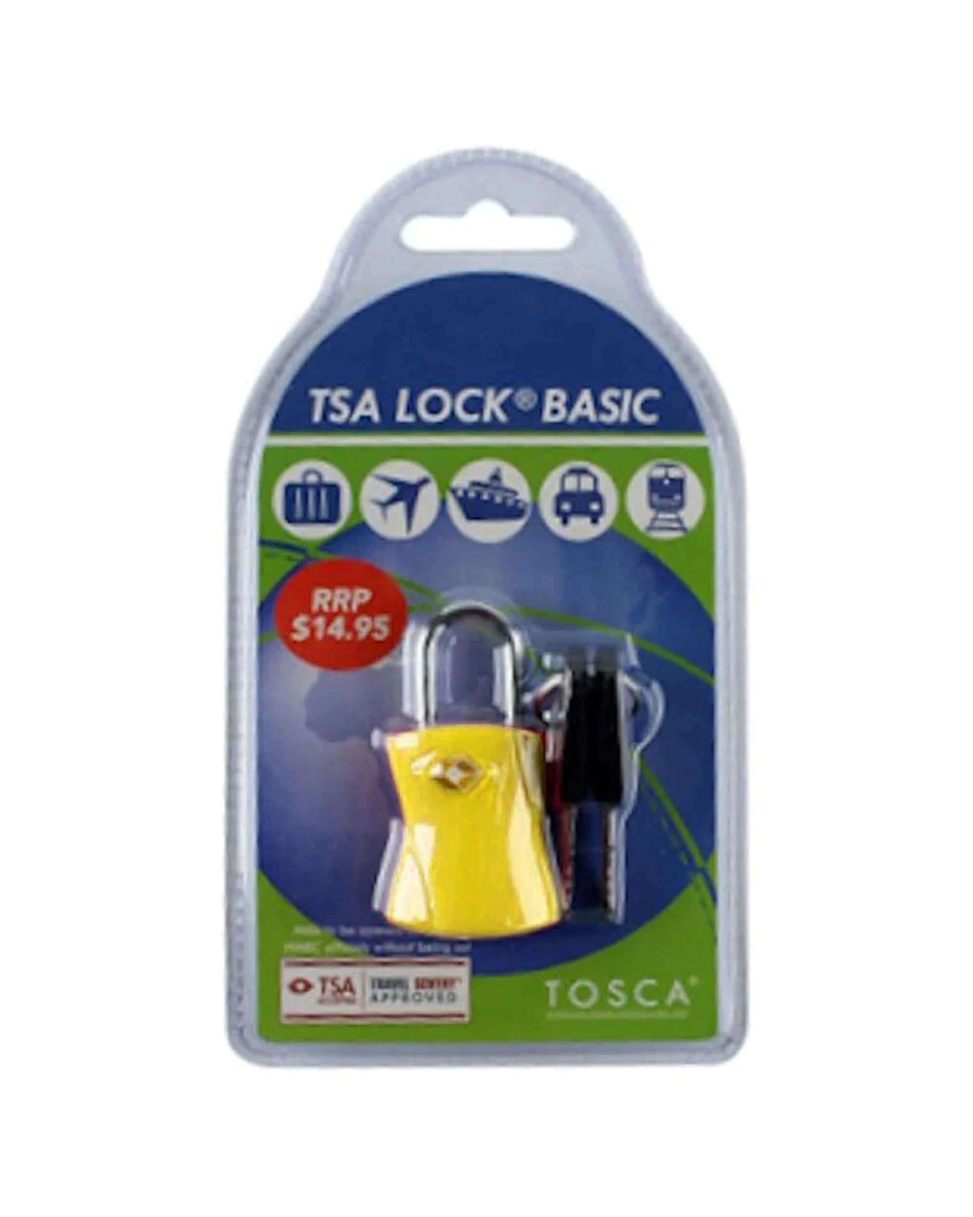 1 Tosca TSA Approved Luggage Bag Lock With Keys - Yellow, 1 of 1