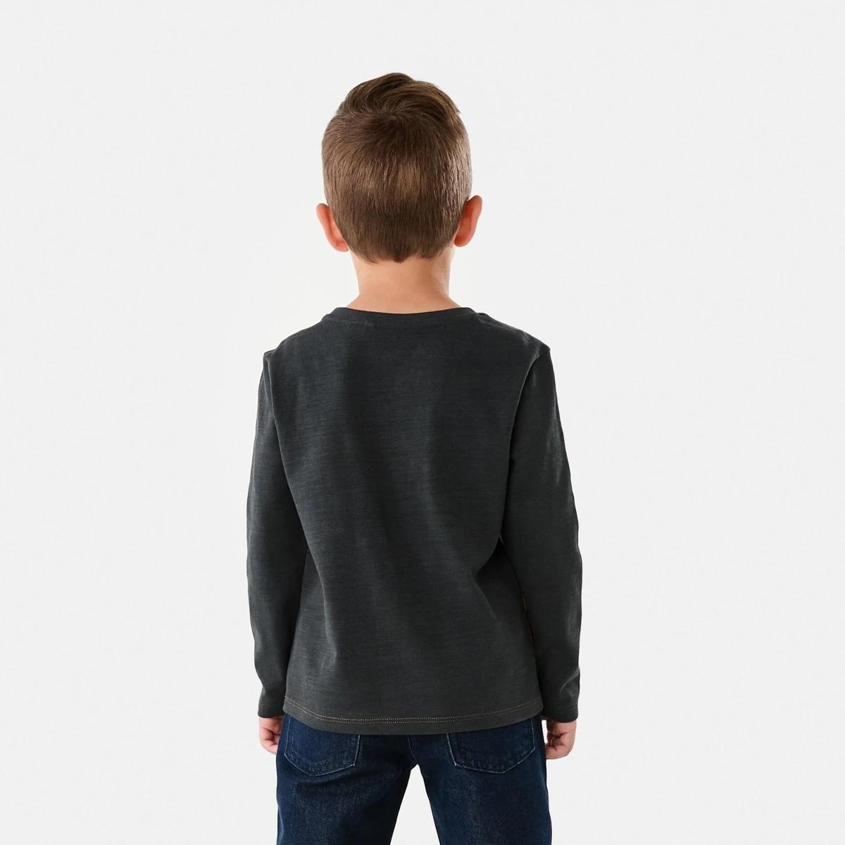 2 Long Sleeve Panel T-shirt Wood Grey, 2 of 8