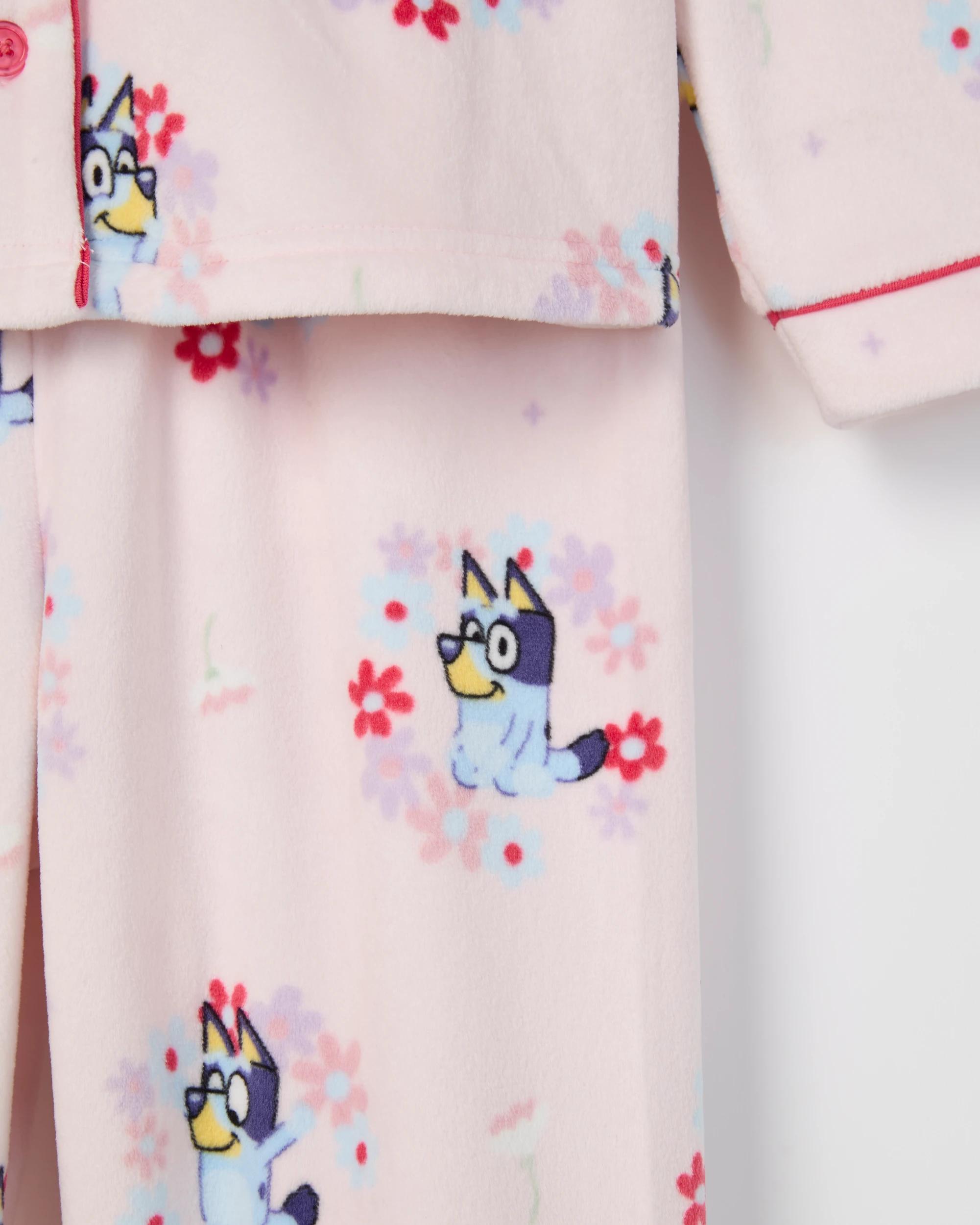 3 Bluey Australian Cotton Younger Girls Fleece Pyjama Set BLUEY, 3 of 4