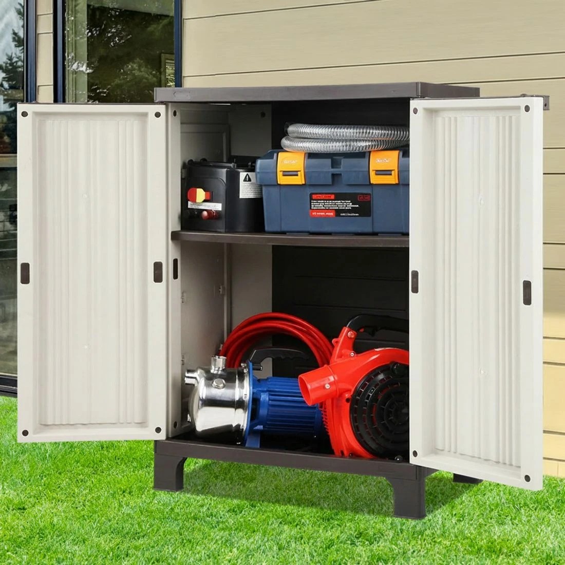 5 Gardeon Outdoor Storage Cabinet Box 92cm - Beige, 5 of 5