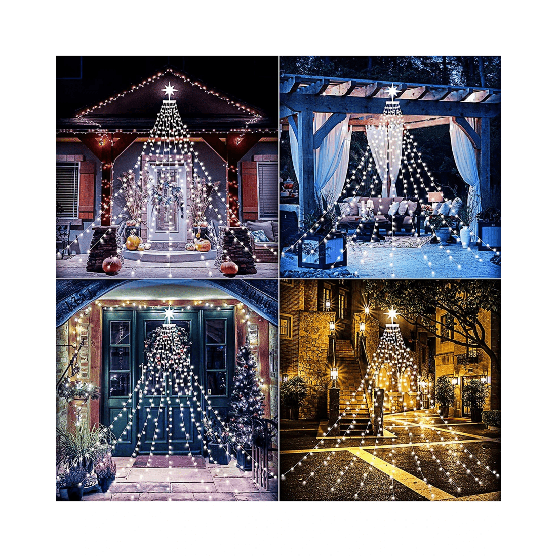 6 Advwin 3.5M * 9 Lines 350 LED String Fairy Lights with Polaris 8 Modes Christmas Decor white, 6 of 6