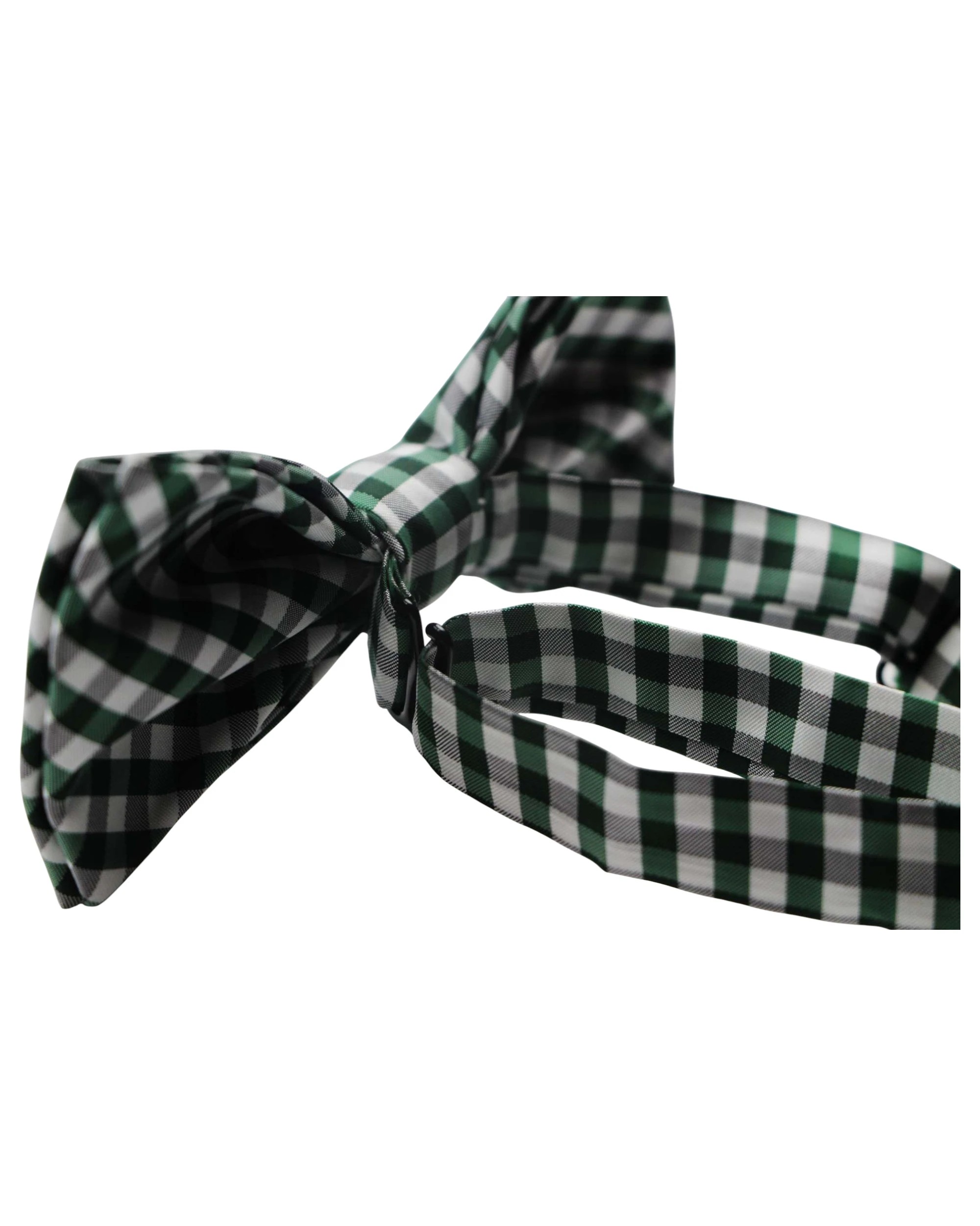 2 Zasel Mens Green, White & Black Checkered Cotton Bow Tie - Multi, 2 of 3