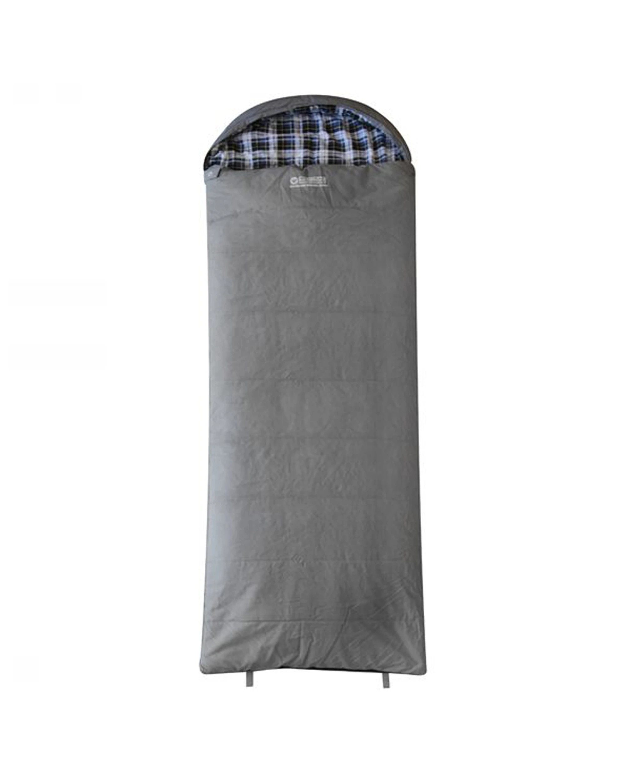 1 Wildtrak Frankland Hooded Jumbo Sleeping Bag -7C Cotton Canvas - Grey, 1 of 5