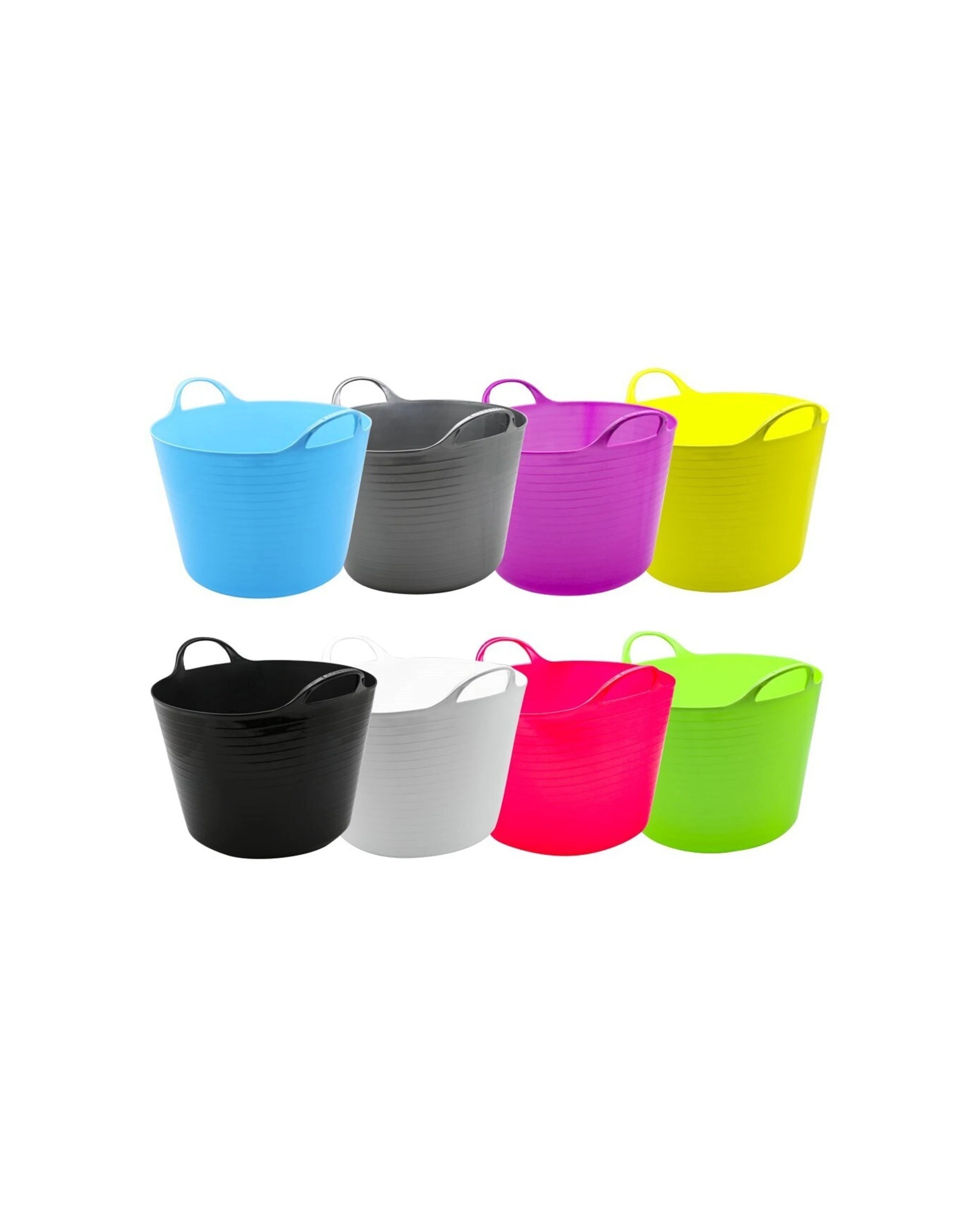 5 Boxsweden 3PK Boxsweden Flexible Tub 16L Plastic Buckets With Handles - Assorted, 5 of 6