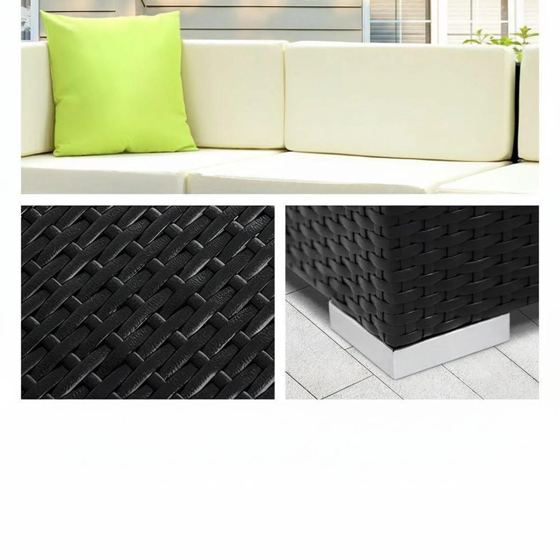 4 Gardeon 13-Piece Outdoor Sofa Set Wicker Couch Lounge Setting 11 Seater - Black, 4 of 7