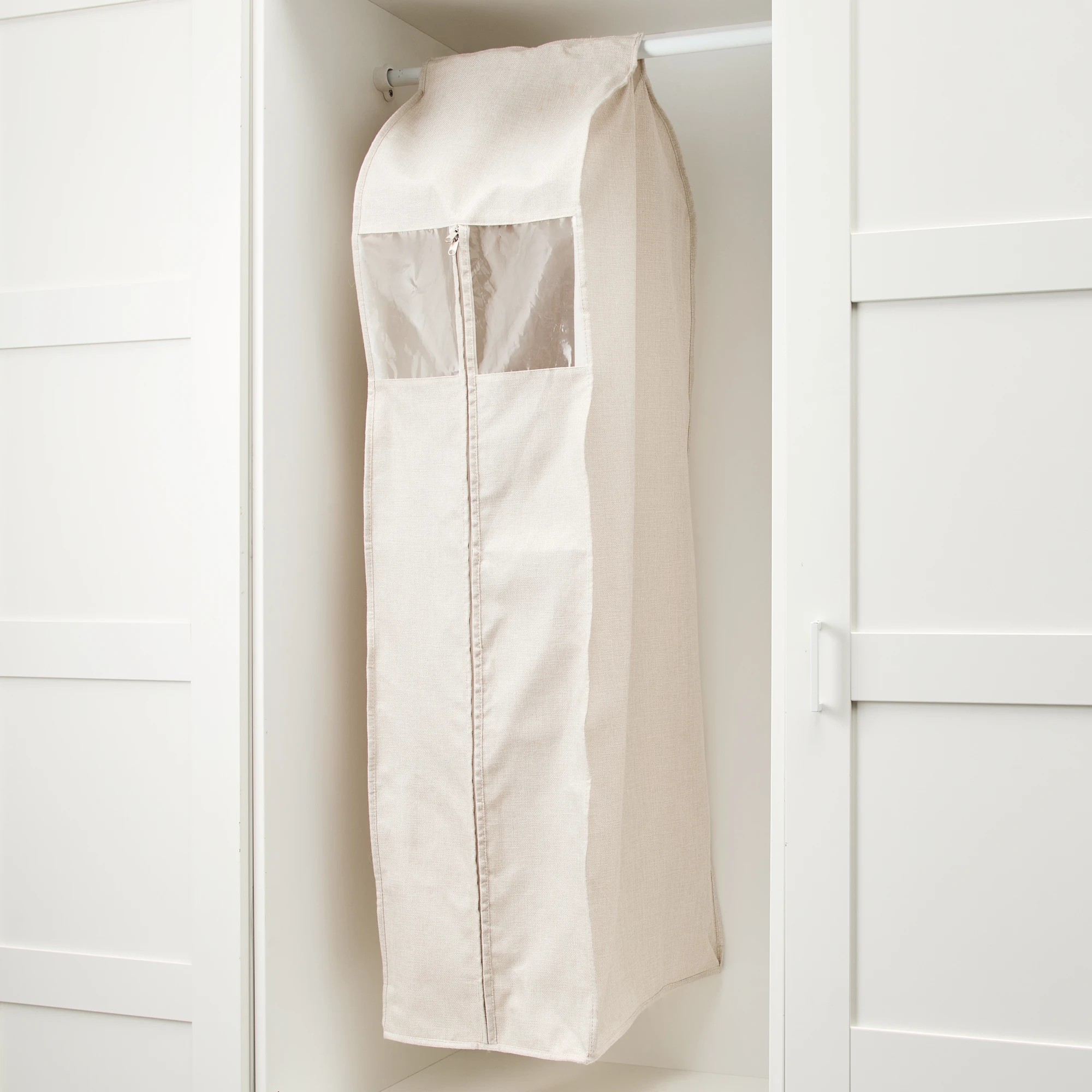 3 Linen Look Garment Bag with Window, 3 of 7