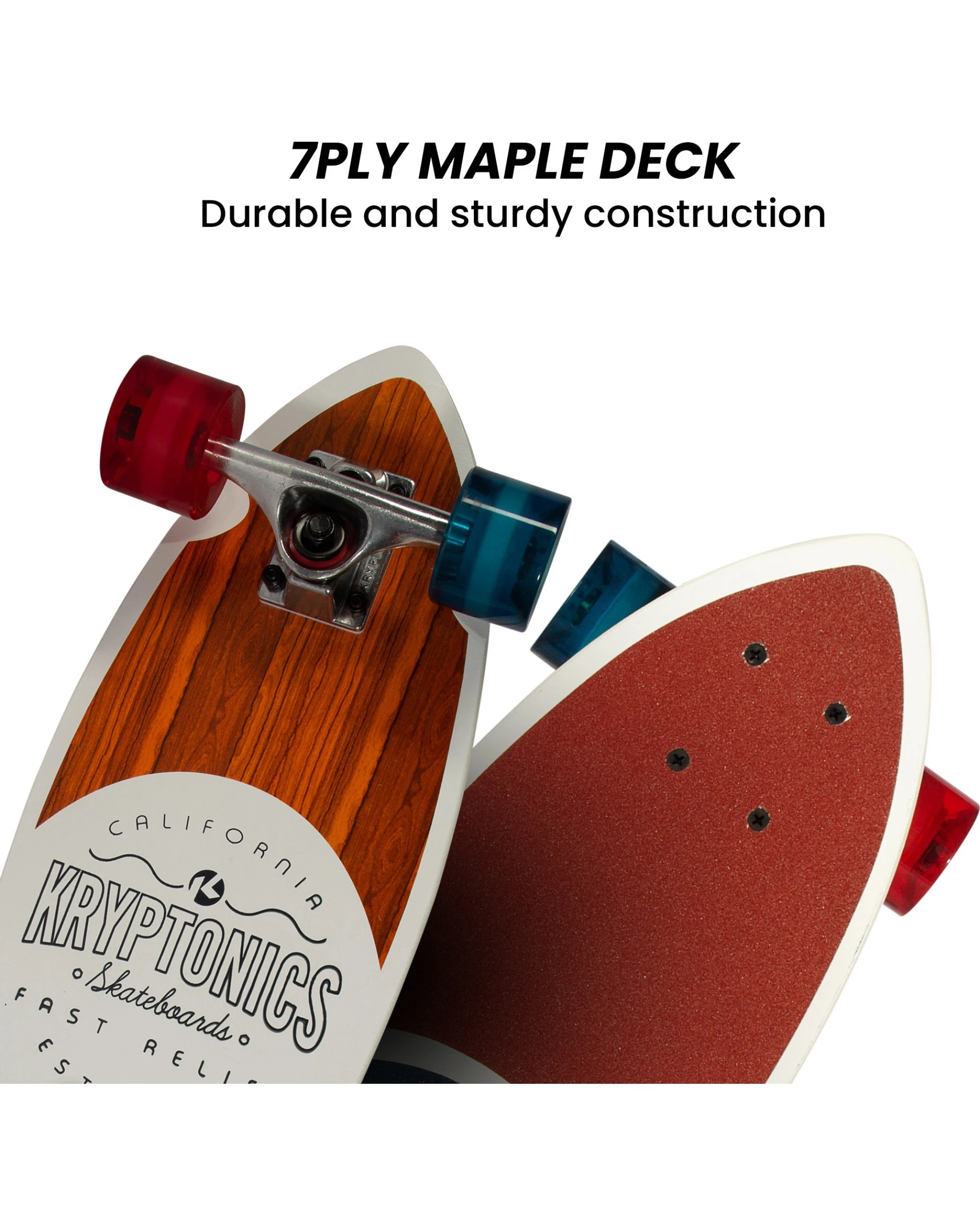 4 Kryptonics 23-inch Mini Fat Cruiser Board Skateboard - Liberty Blue, 4 of 10