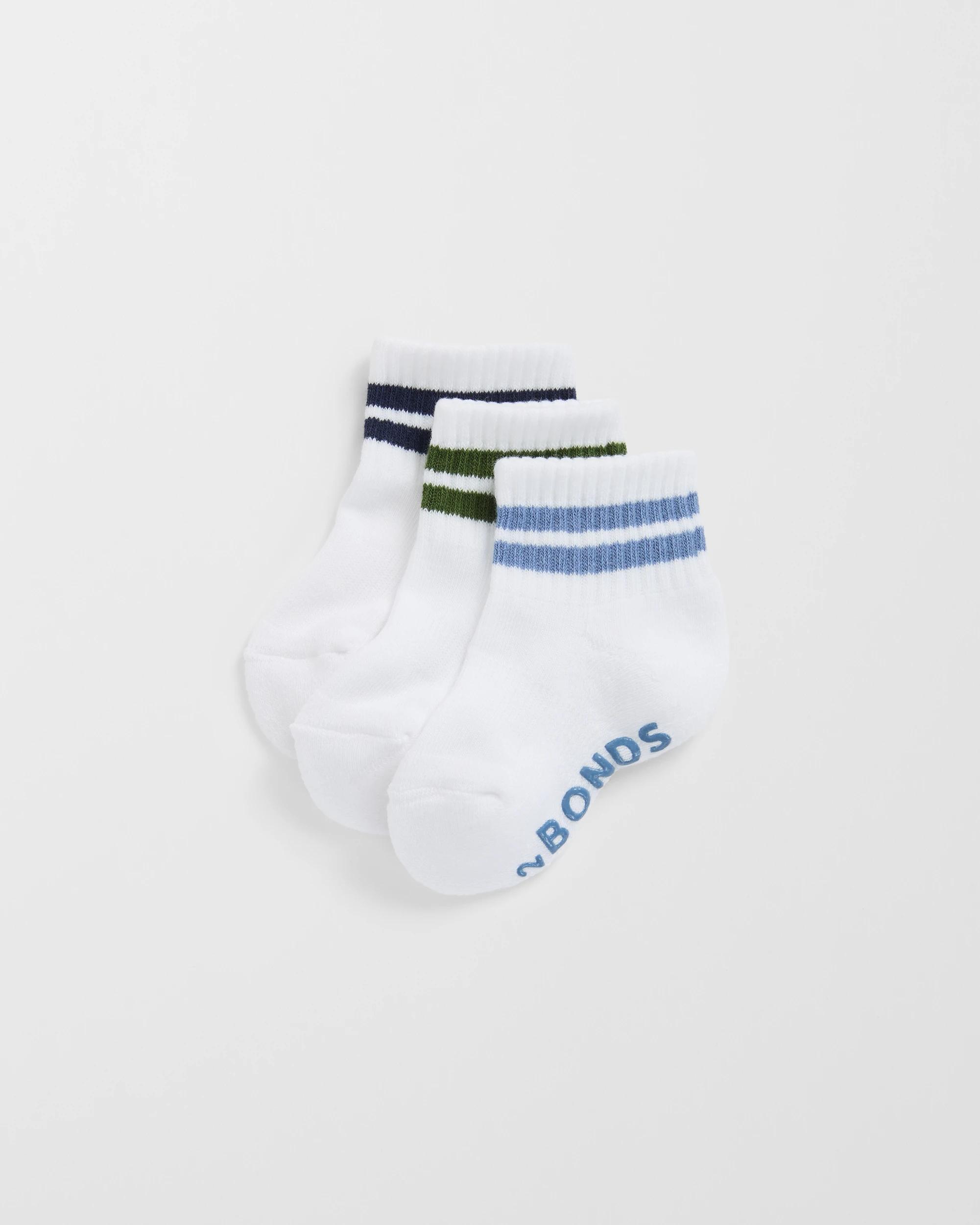 5 Bonds Baby 3 Pack Ultimate Comfort Quarter Crew Socks MULTI, 5 of 7