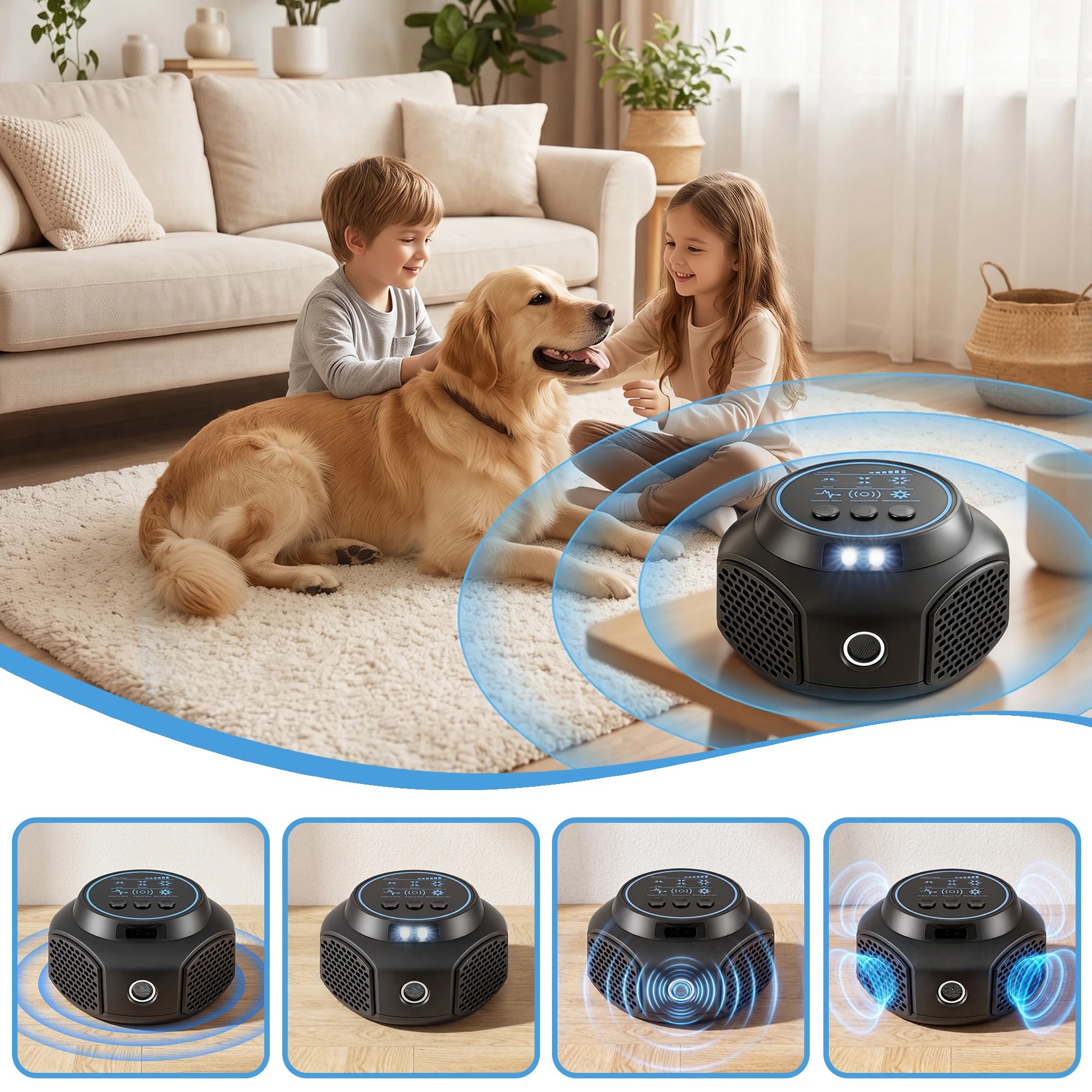 6 Gardeon Ultrasonic Rat Repeller 360 Degree 4 Modes Pest Repeller - Black, 6 of 7