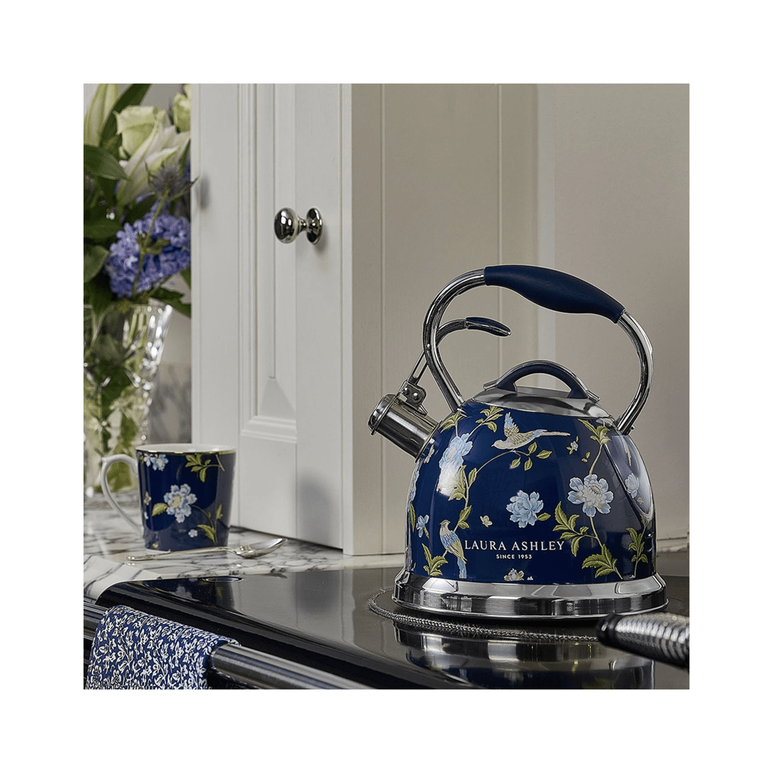 2 Laura Ashley Stove Top Kettle 2.5L - 10 Cup Stainless Steel Whistling.
 - blue, 2 of 7