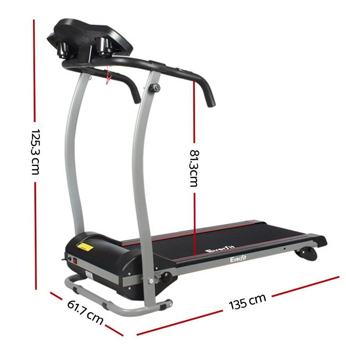 2 Everfit Treadmill Electric Home Gym Fitness Exercise Machine Foldable 360mm - Black, 2 of 9