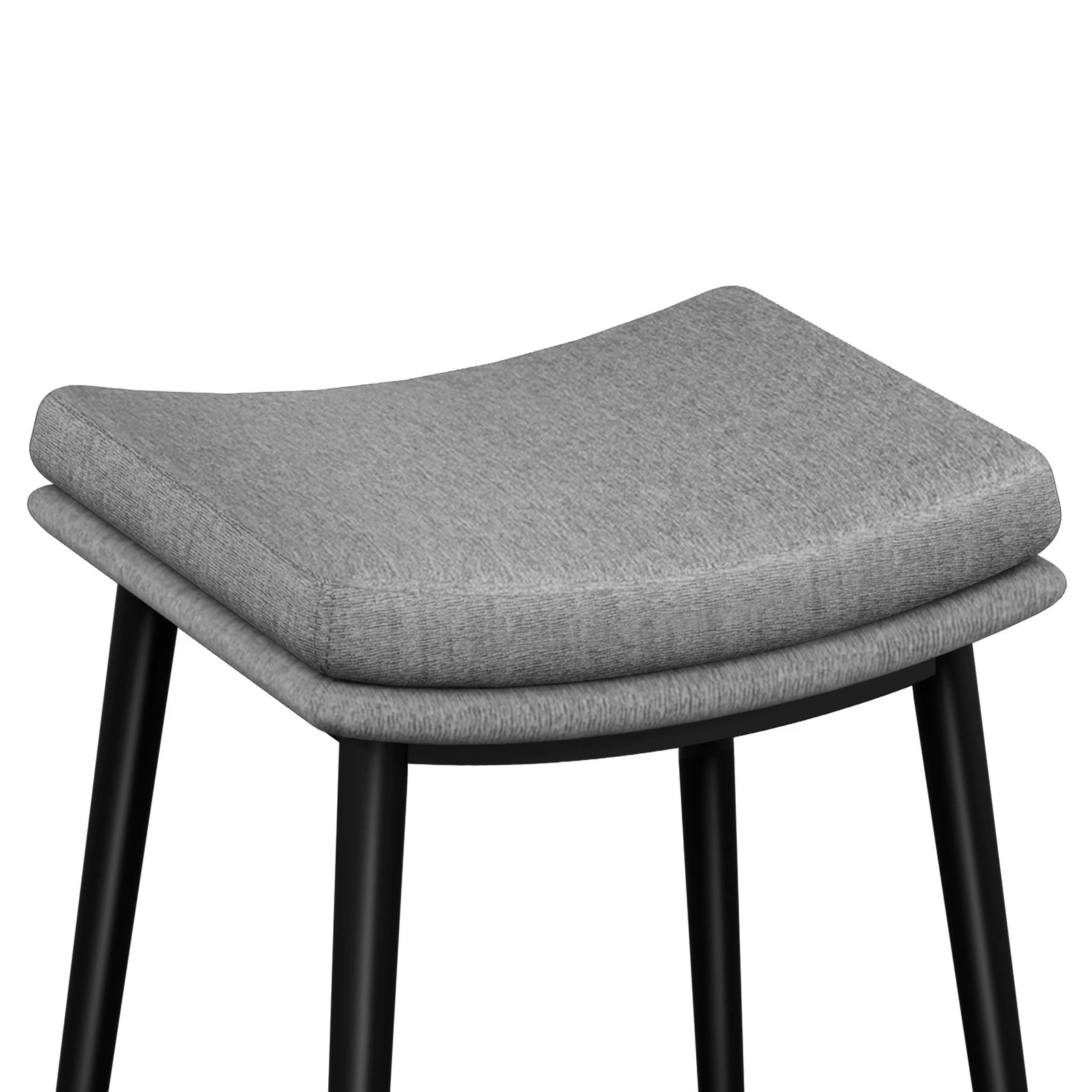 7 Alfordson 2x Bar Stools Saddle Seat Fabric - Grey, 7 of 9
