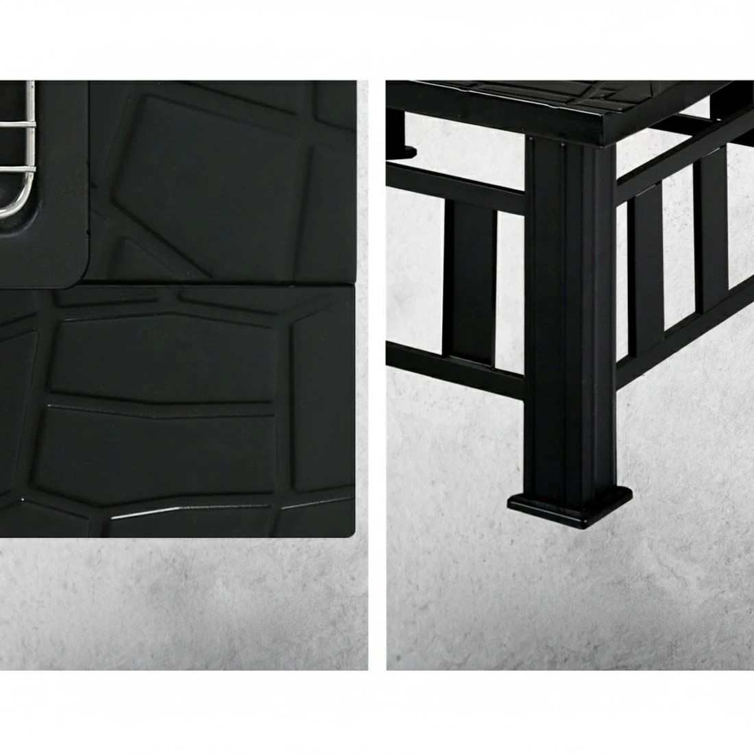 5 Grillz Fire Pit BBQ Grill 2 In 1 Table - Black, 5 of 6