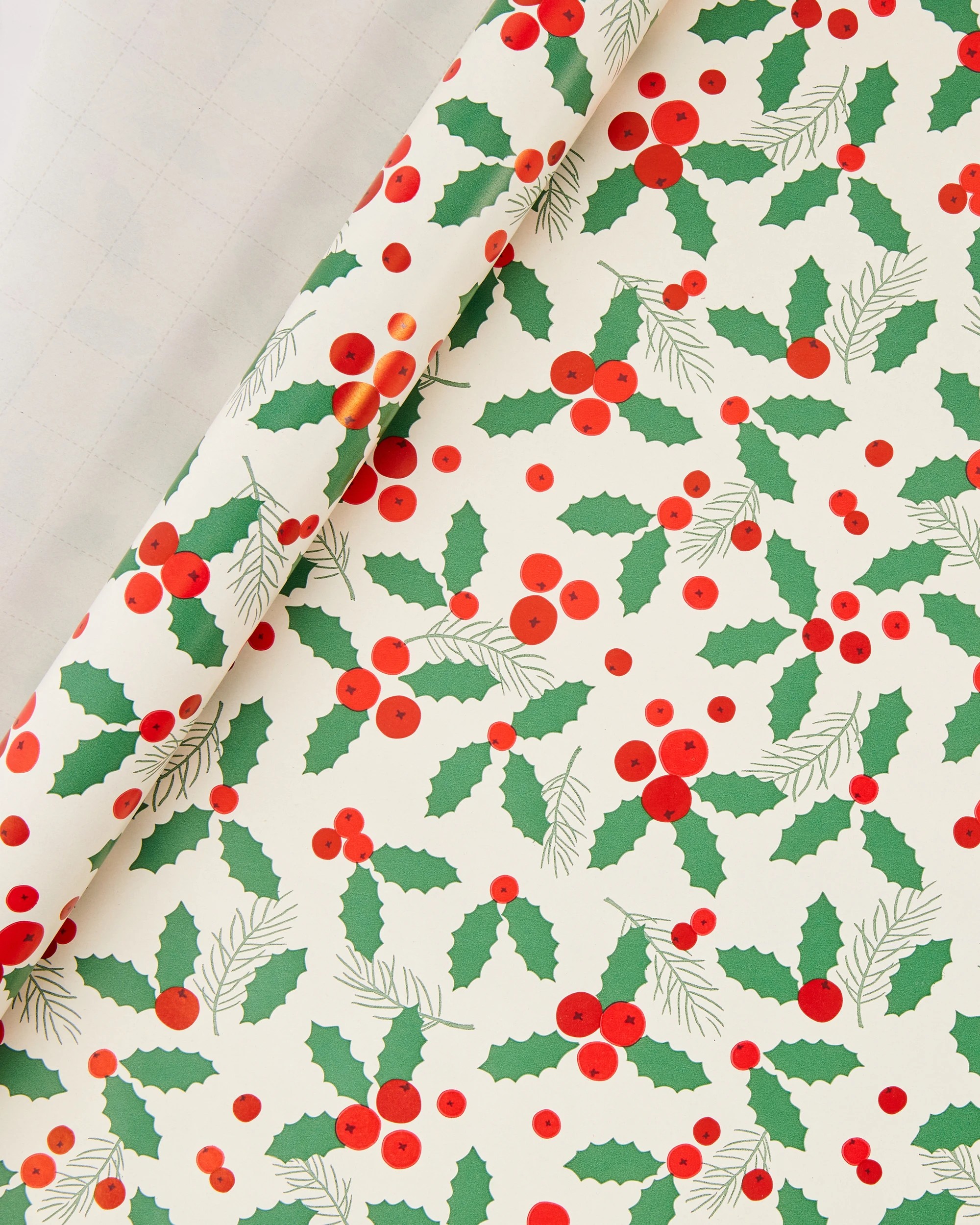1 7m Holly Gift Wrapping Paper, 1 of 4