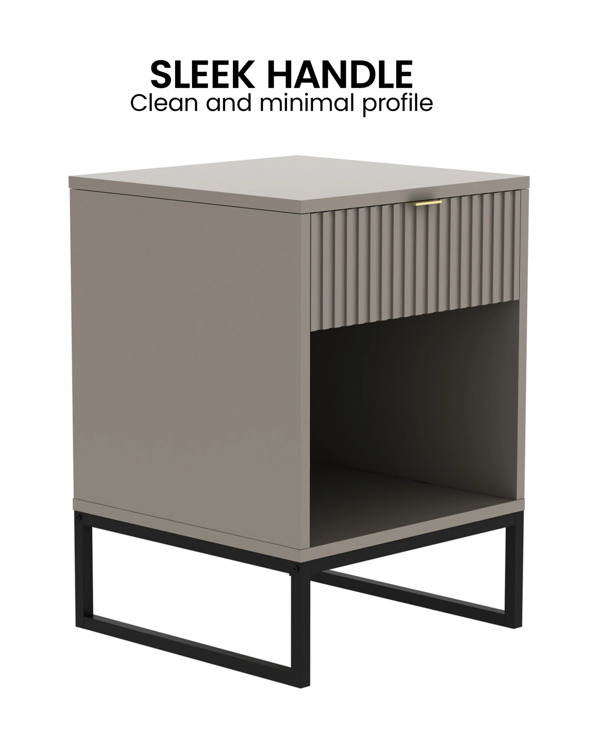 6 Sarantino Elton Fluted Bedside Table - Grey, 6 of 8