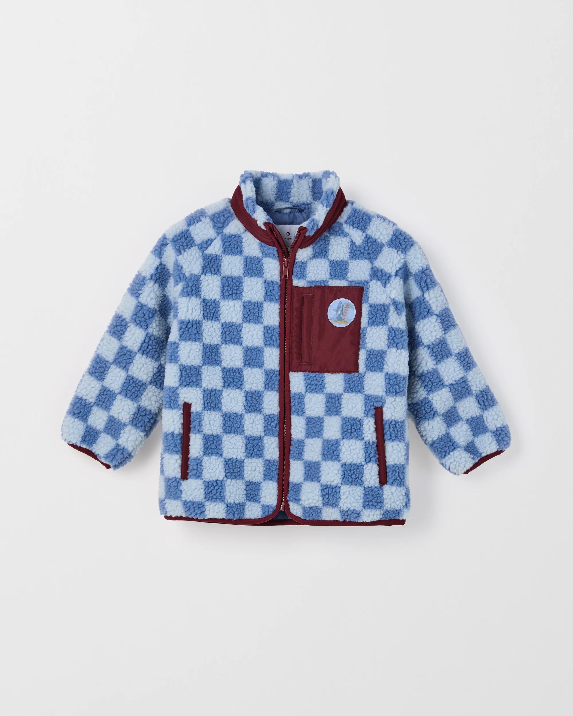 6 Target Kids Teddy Fleece Zip Through Jumper BLUE, 6 of 7