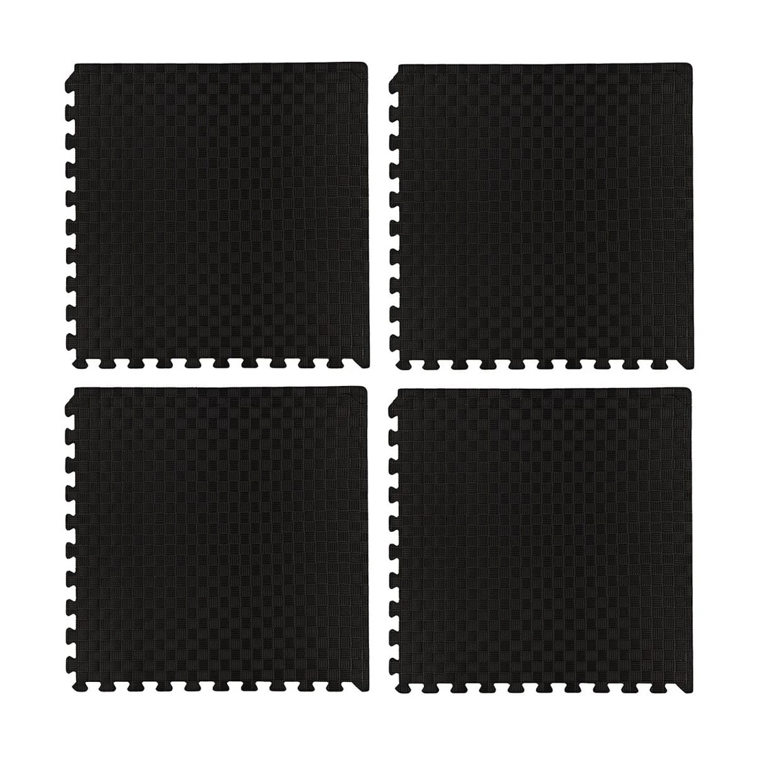 1 4 Pack EVA Solid Floor Tiles - Black, 1 of 4