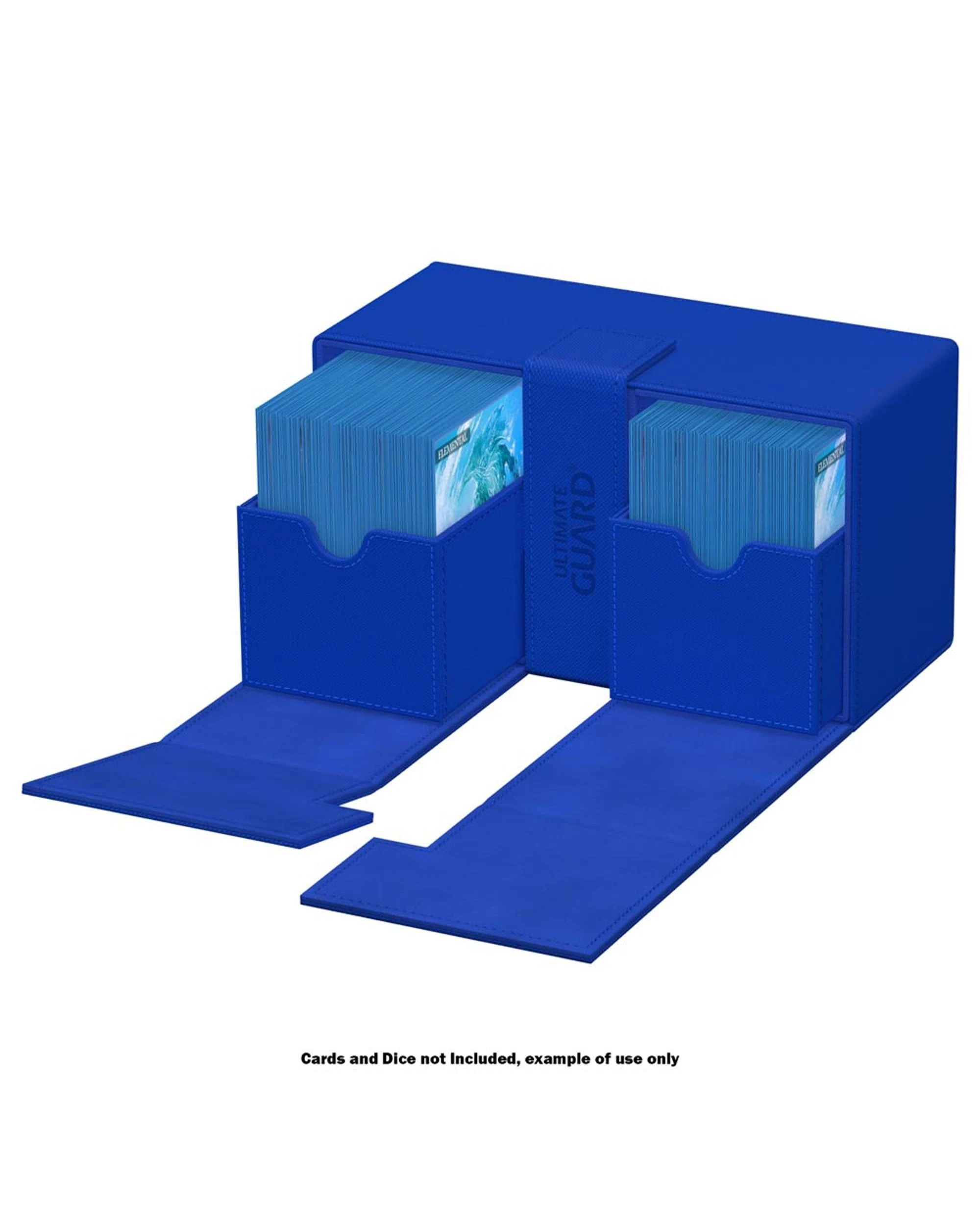 4 Ultimate Guard Twin Flip n Tray 200+ XenoSkin Deck Case - Monocolour Blue - Blue, 4 of 5
