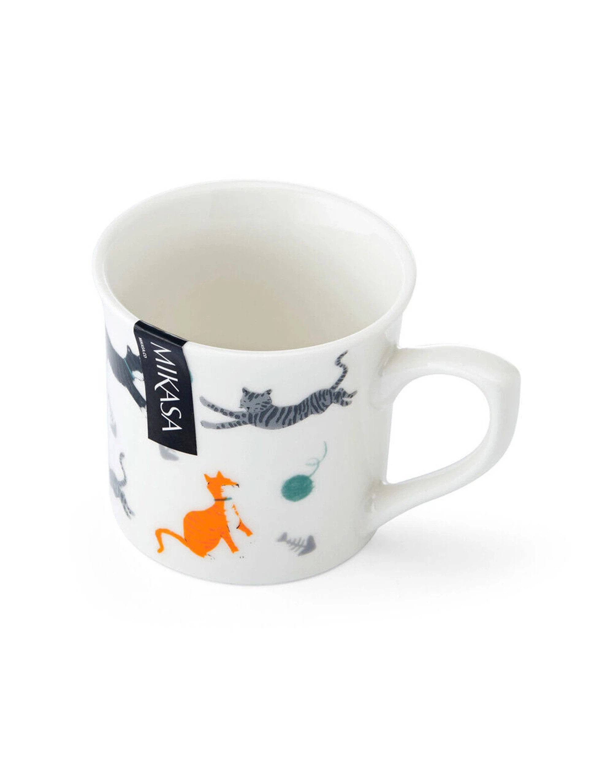 2 Mikasa 8PK Cat Fluted Coffee Mug Cup 250ml Fine China Microwave Dishwasher Safe - Multi, 2 of 6