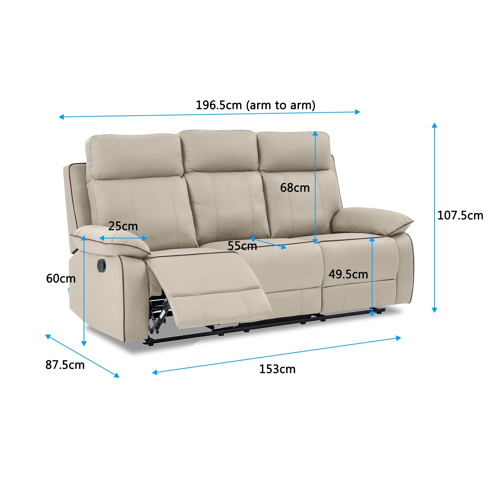 6 Foret 6-seater Sofa Lounge Convertible Recliner Couch For Living Room Modern, 6 of 7