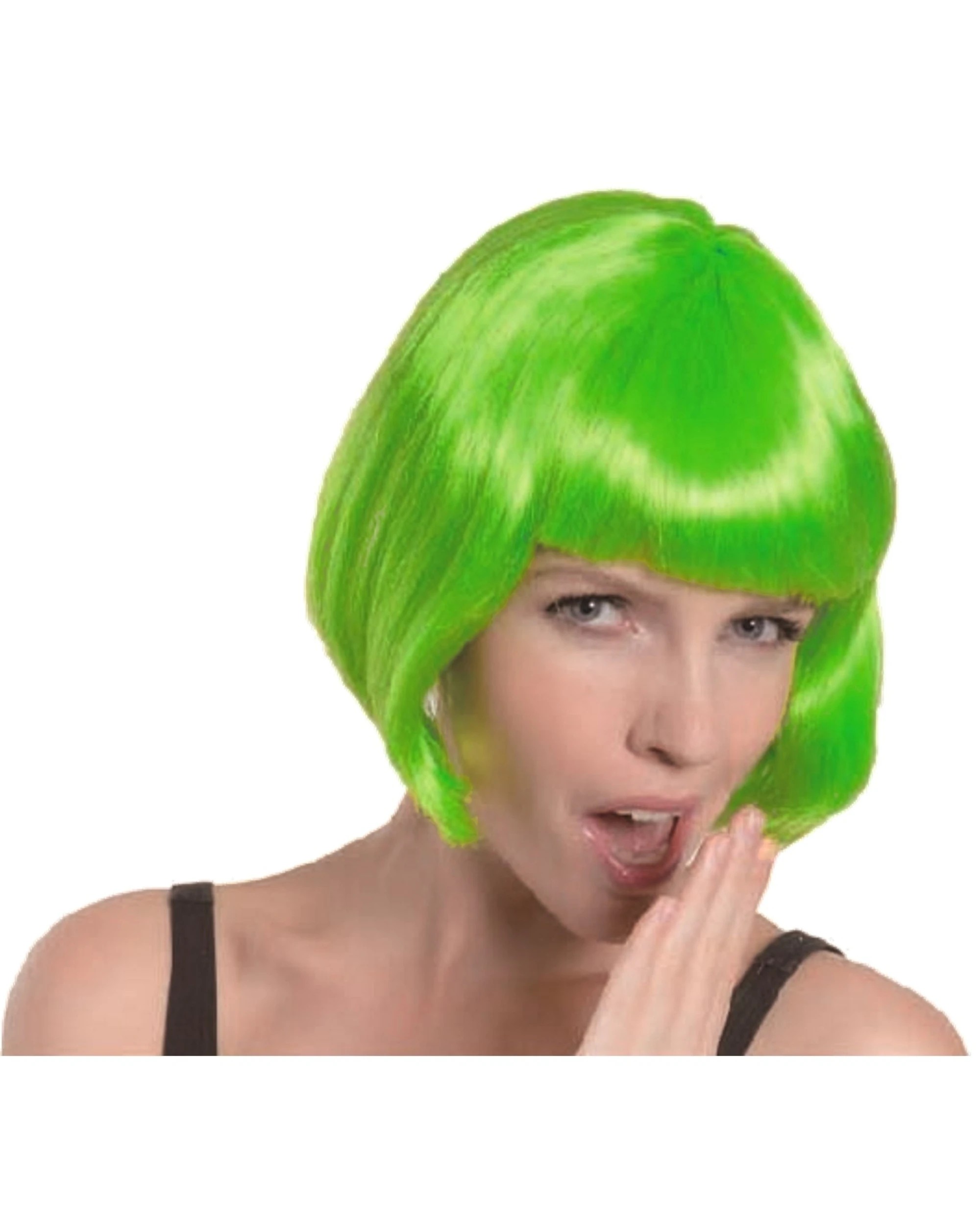 1 Party Planet Adult Bob Wig - ONE SIZE - Green, 1 of 1