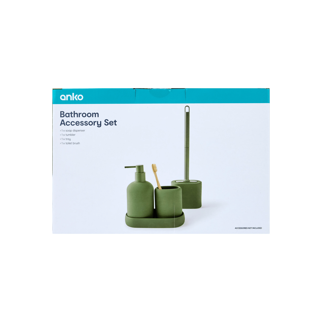 10 Bathroom Accessory Set - Green, 10 of 10