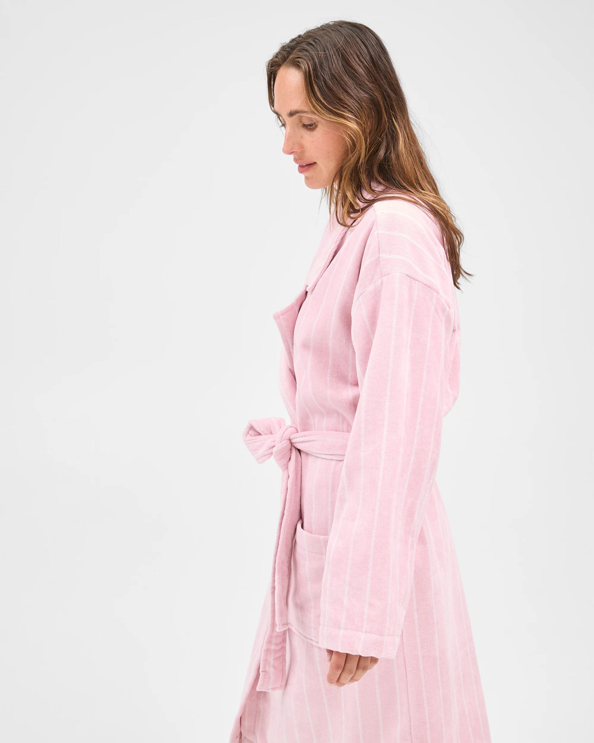 4 Target Woman Australian Cotton Towelling Robe PINK STRIPE, 4 of 7