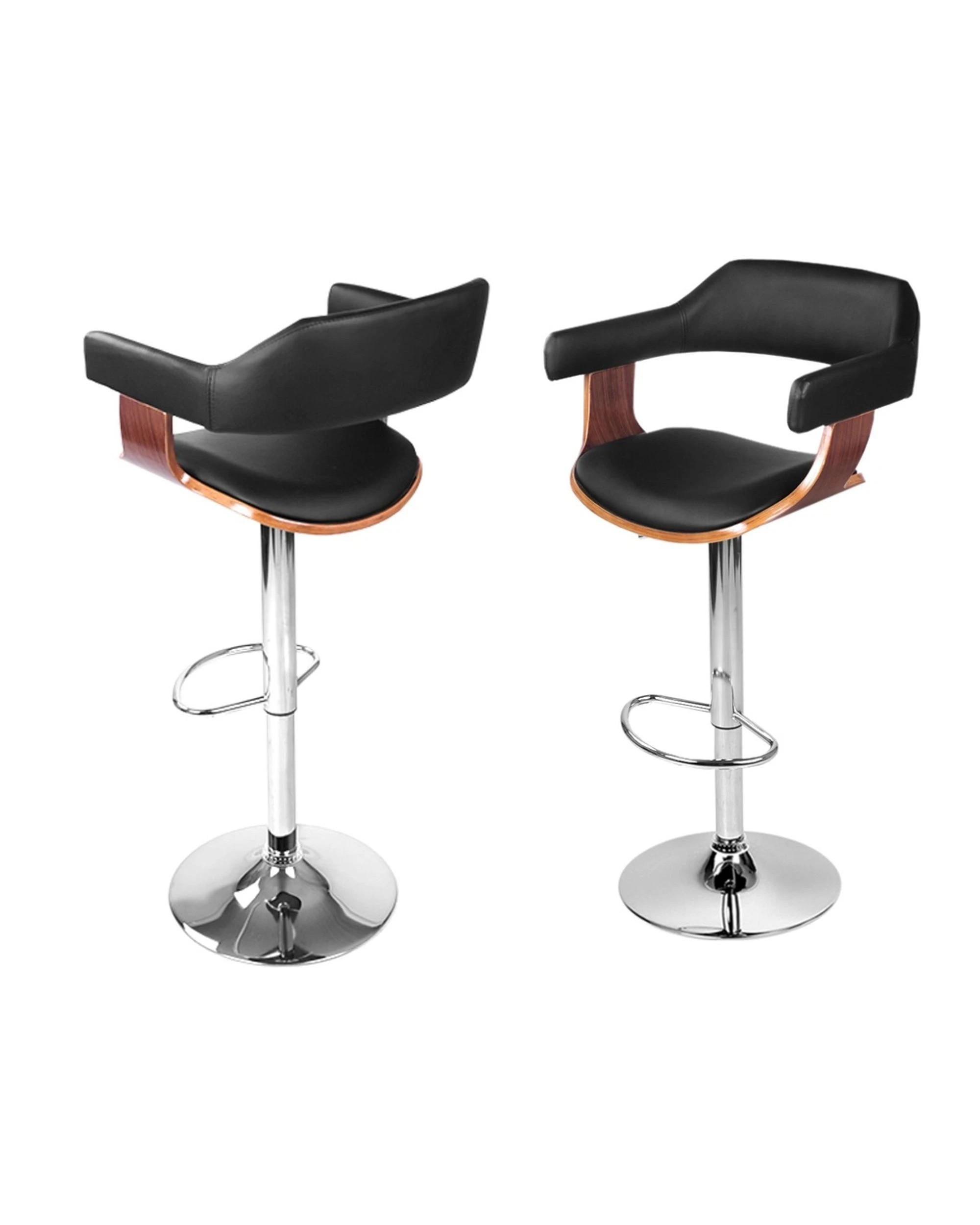 1 Artiss 4x Bar Stools Gas Lift Leather W/armrest
 - Black, 1 of 3