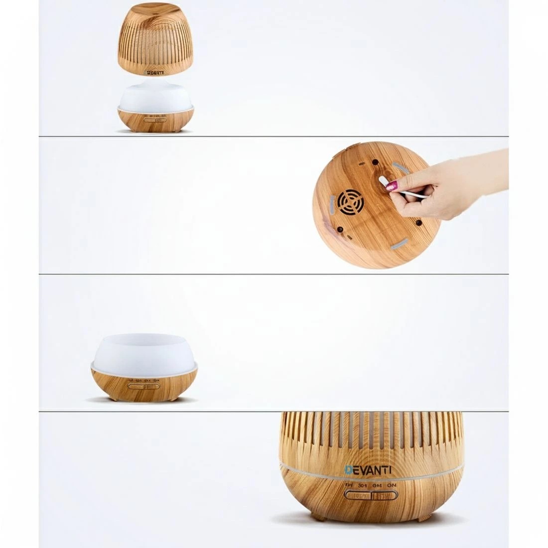 6 Devanti Aroma Diffuser Aromatherapy Humidifier 400ml - Natural, 6 of 6