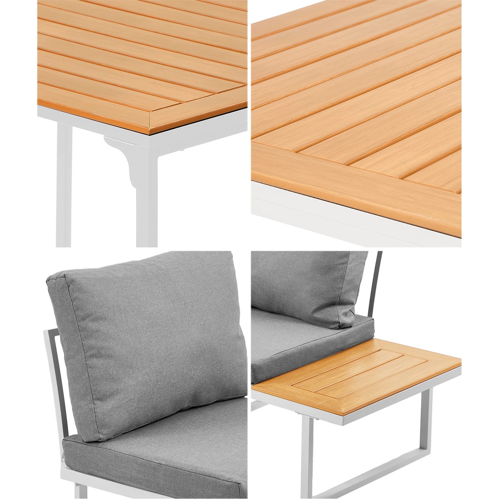 5 Livsip 8 Seater Outdoor Dining Sofa Set Lounge Furniture with Side Table - Multi, 5 of 8