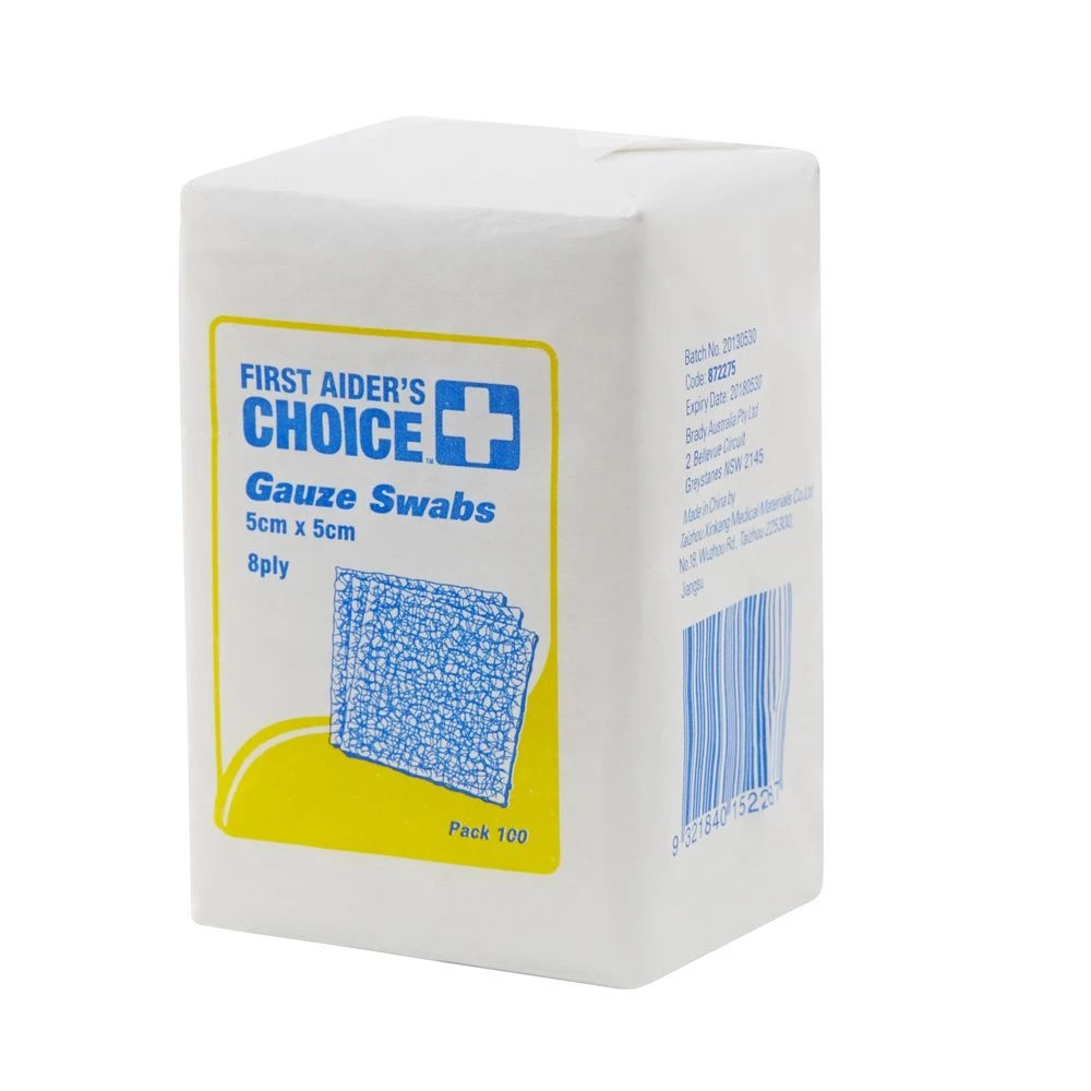 2 First Aiders Choice Non-Sterile Gauze Swabs 5cm 100 Pack, 2 of 2