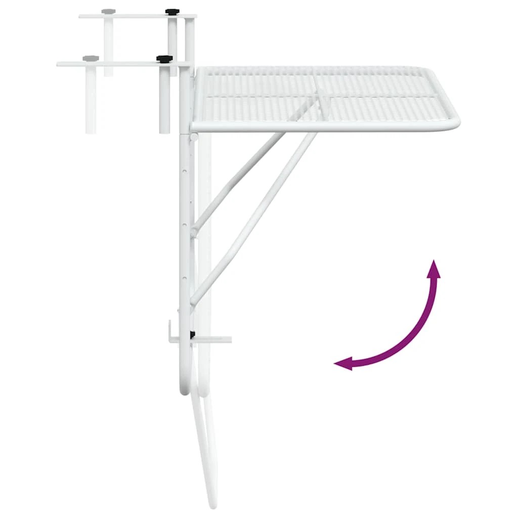 9 vidaXL Balcony table Foldable - White, 9 of 9