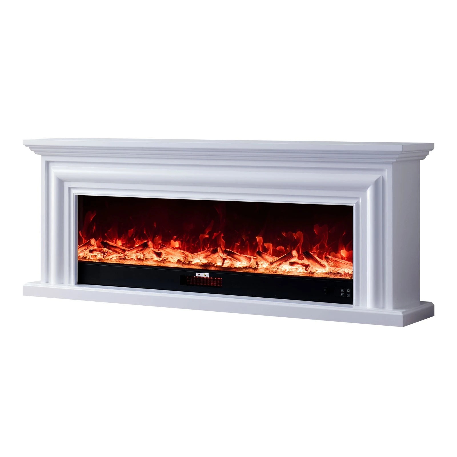 2 Moda Living Verona 60 inch Electric Fireplace Heater White Mantel Suite - White, 2 of 8