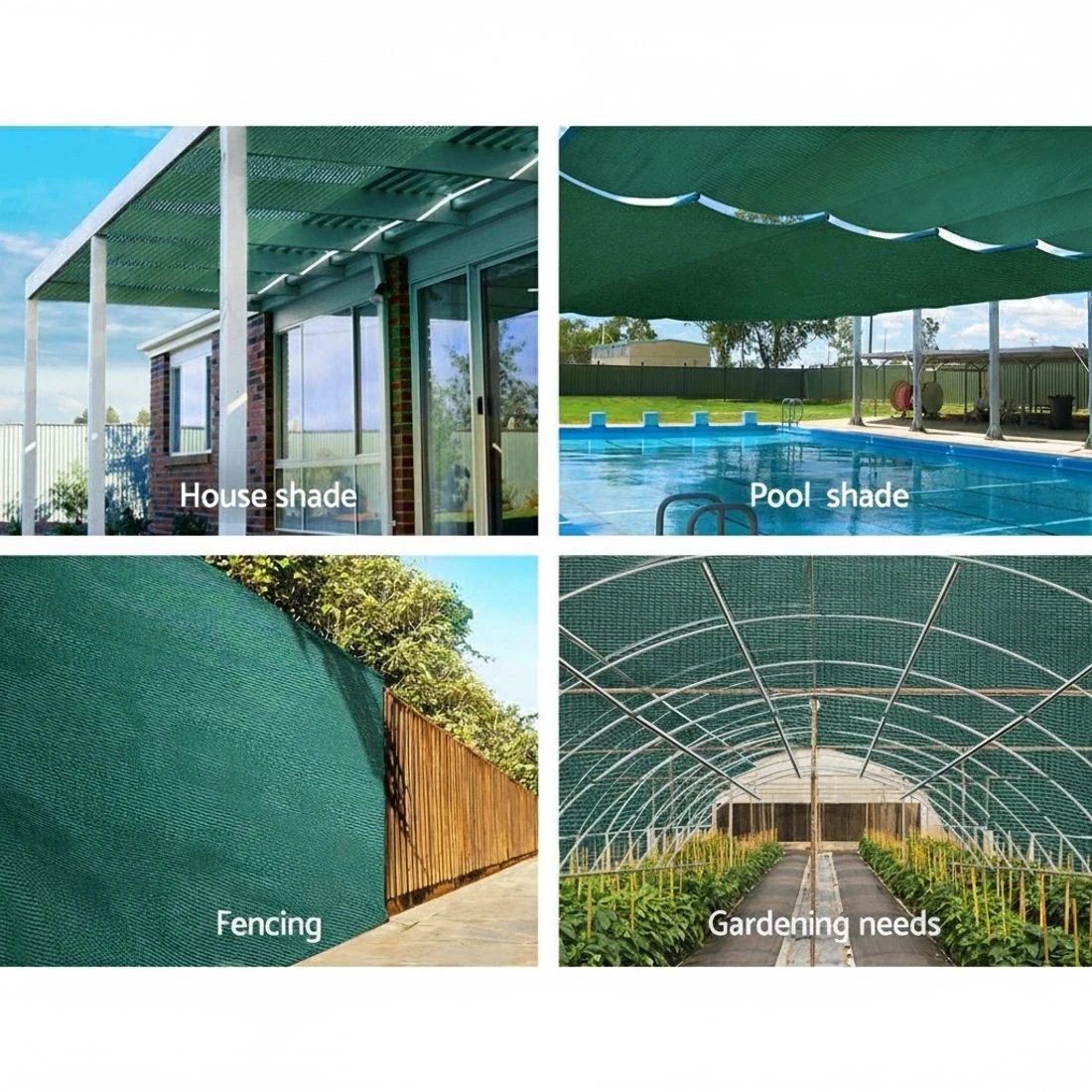 2 Instahut 30% Shade Cloth 3.66x20m Shadecloth Wide Heavy Duty - Green, 2 of 5