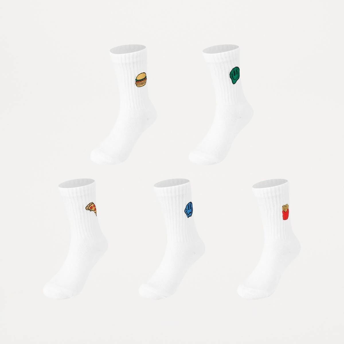 1 5 Pack Crew Socks STREET FOOD, 1 of 3
