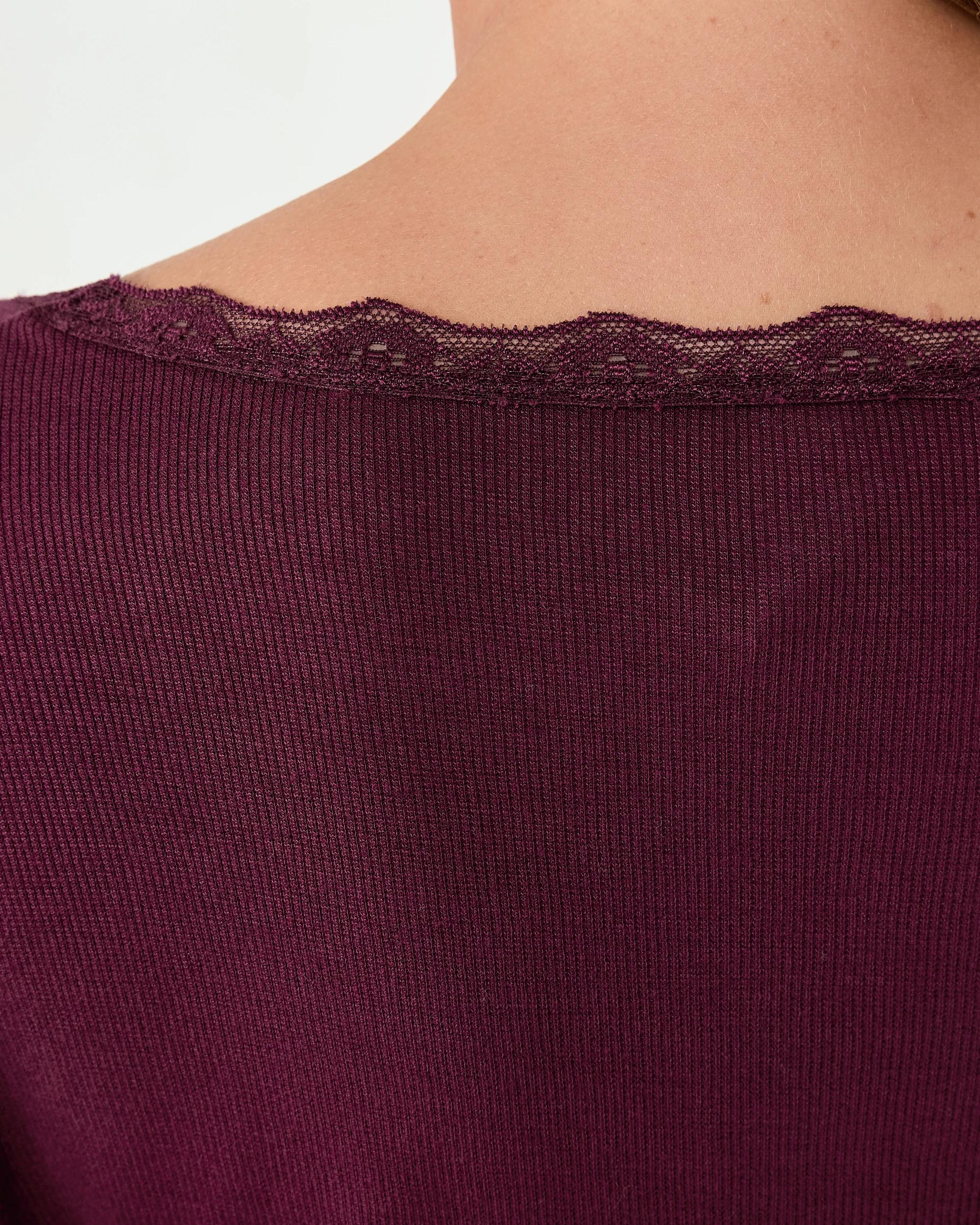 5 Comfort Rib Lace Trim Top Velvet Red, 5 of 6