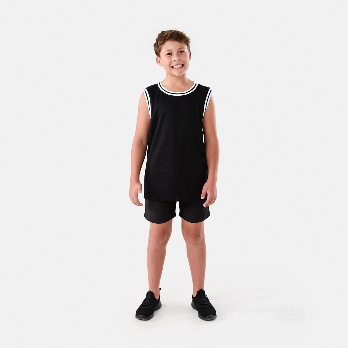 6 Active Kids Sleeveless Mesh Tank BLACK, 6 of 7